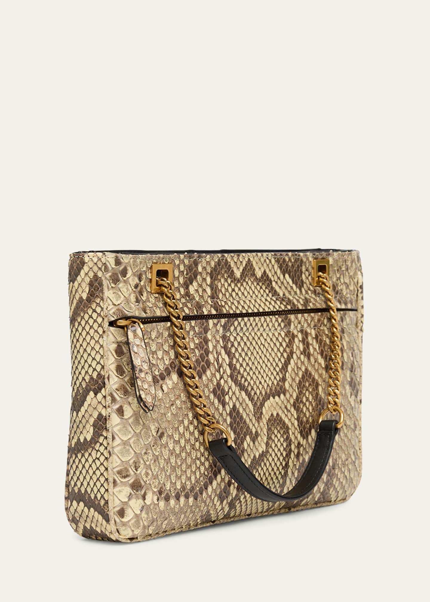 Valentino Garavani Viva Superstar Small Python & Leather Tote Bag ...