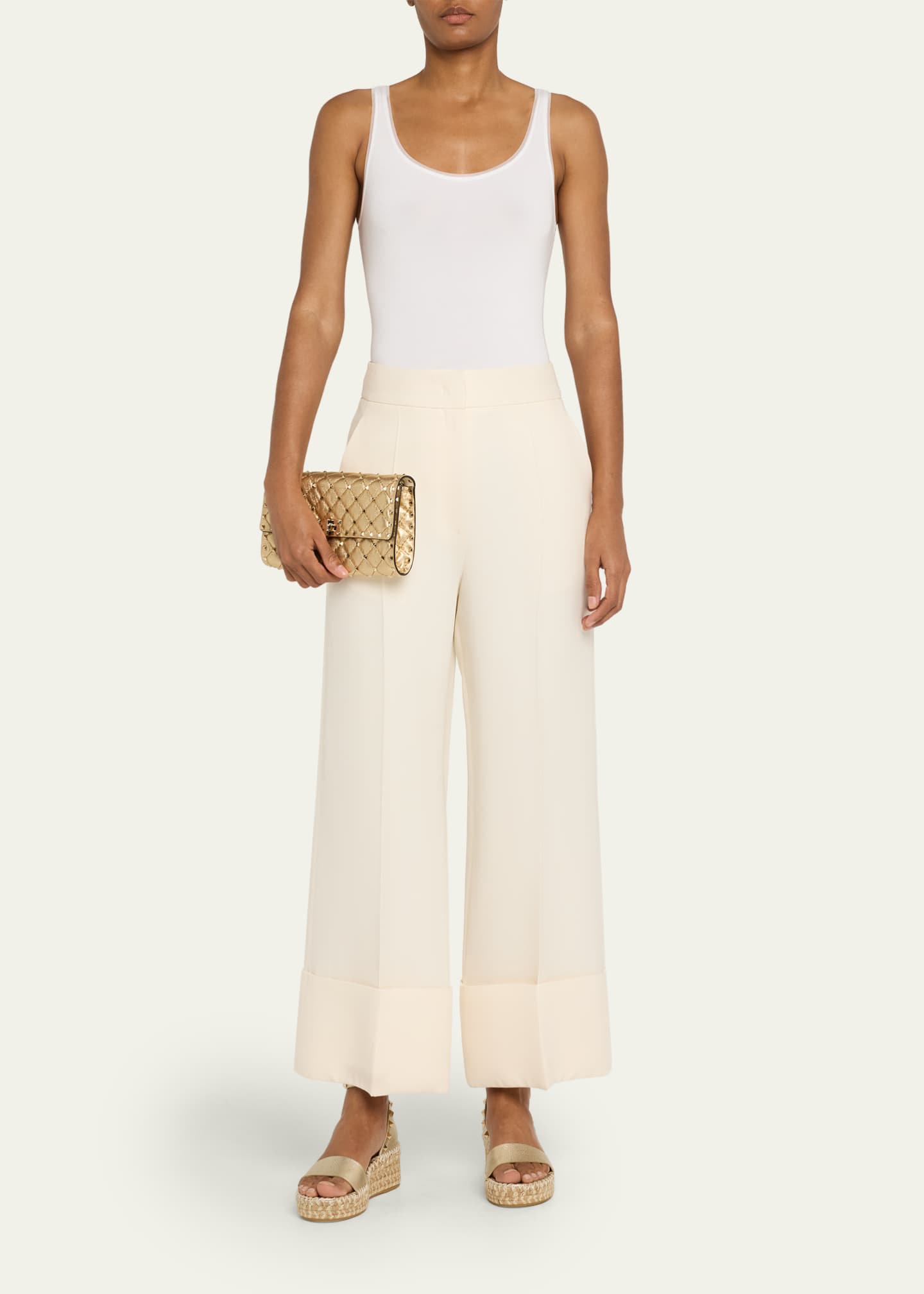 Valentino Garavani Quilted Rockstud Metallic Leather Shoulder Bag Image 3 of 4