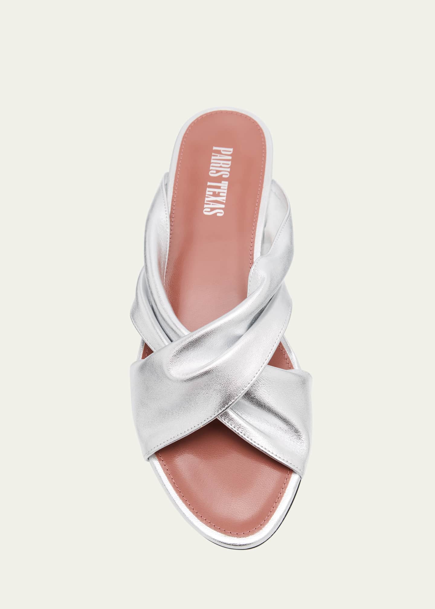 Paris Texas Maria Metallic Crisscross Flat Sandals Image 6 of 6