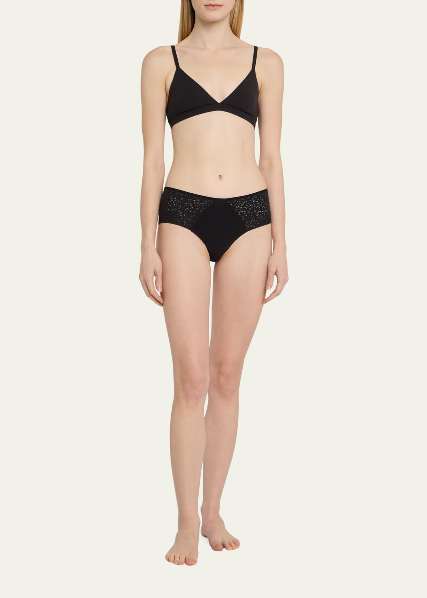 Chantelle Norah Lace & Brushed Knit Hipster Briefs Image 2 of 4