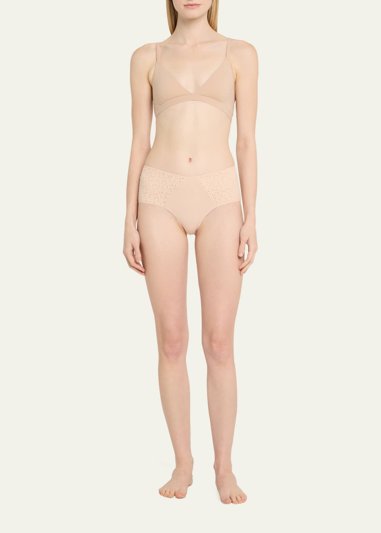 Chantelle Norah Lace & Brushed Knit Hipster Briefs Image 2 of 4