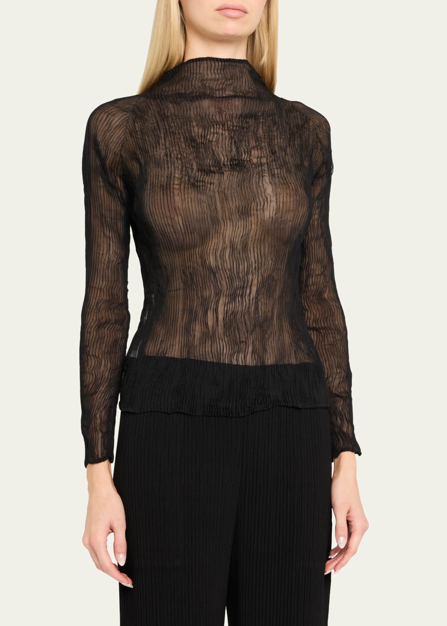 ISSEY MIYAKE CHIFFON TWIST BK/WT-56 トップス シアー CHIFFON TWIST BK/WT-56 – ISSEY MIYAKE ONLINE STORE