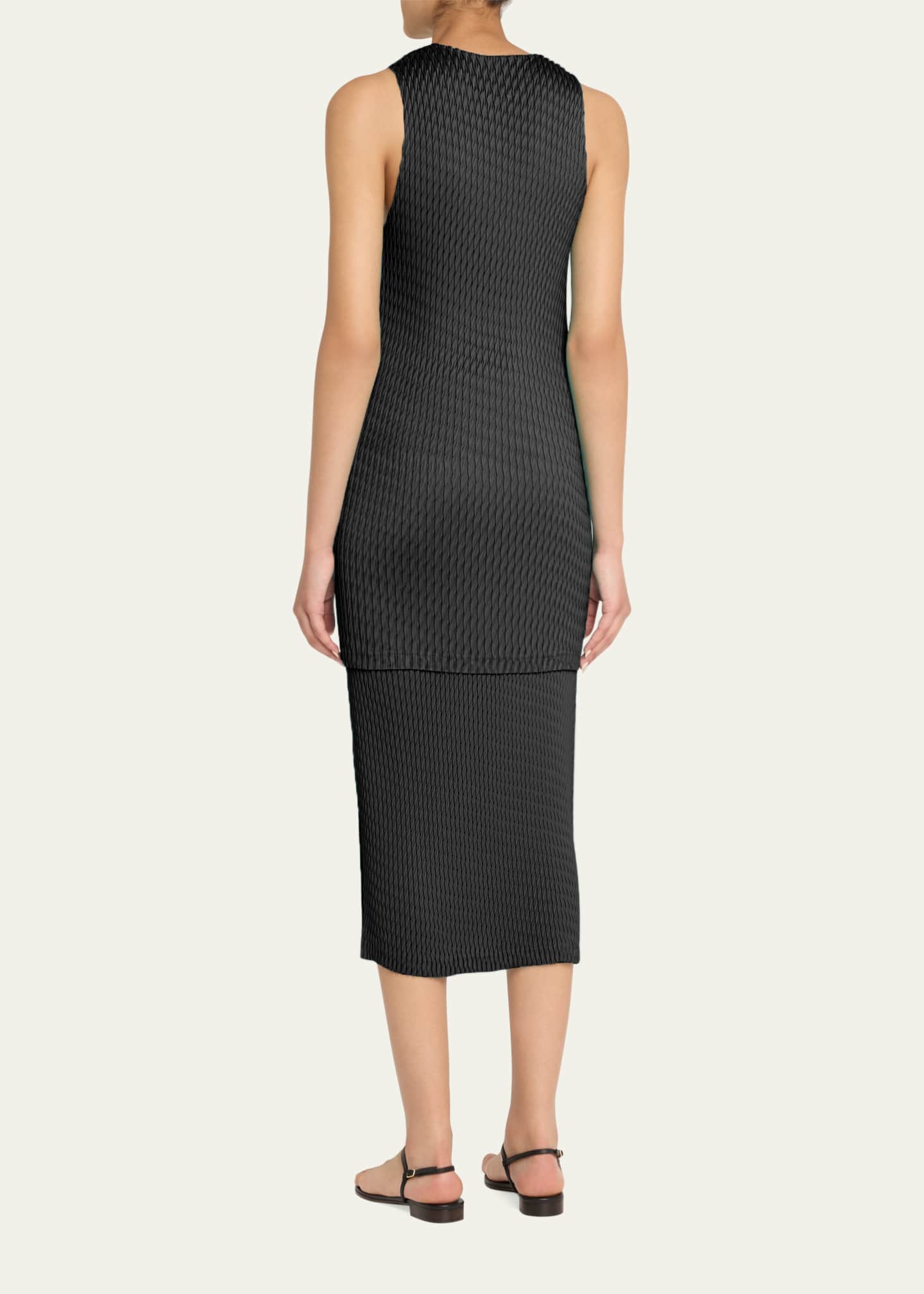 Issey Miyake Sleek Pleats Short Dress Image 3 of 5