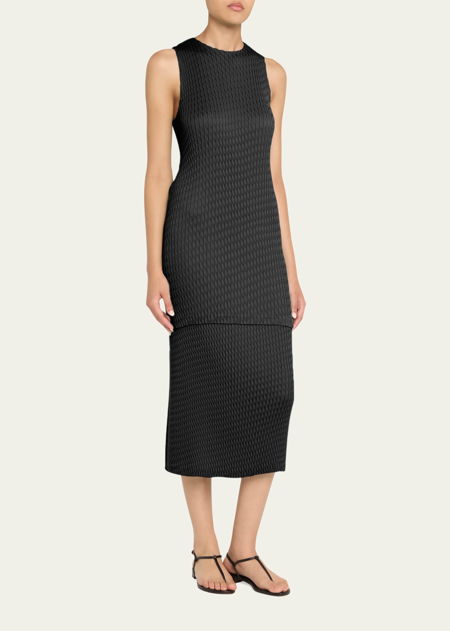 Issey Miyake Sleek Pleats Short Dress Image 4 of 5
