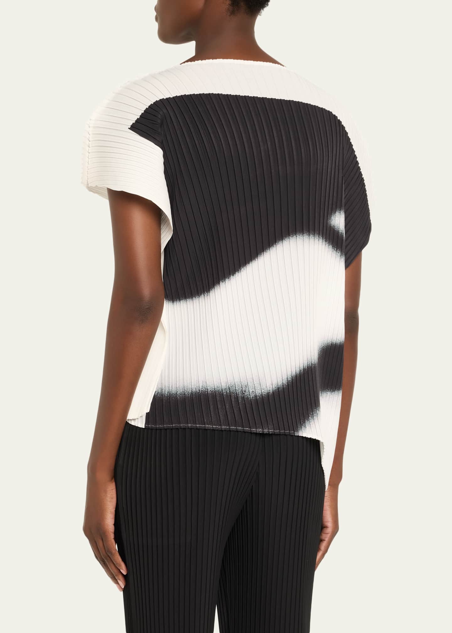 Issey Miyake Shadow Study Pleated Asymmetric Top - Bergdorf