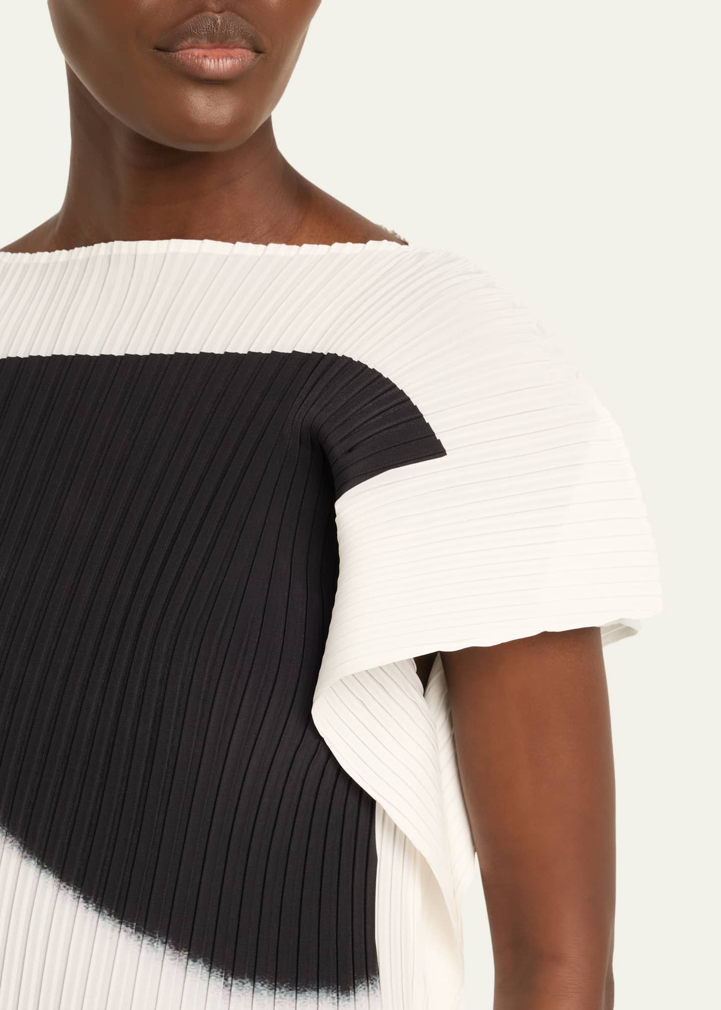 Issey Miyake Shadow Study Pleated Asymmetric Top - Bergdorf