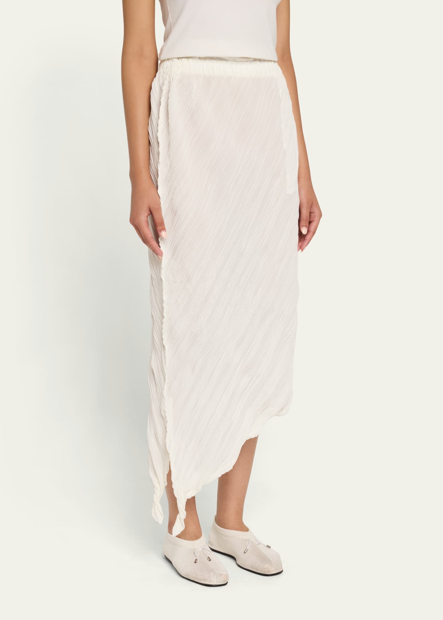 Issey Miyake Wrinkled And Twisted Midi Skirt Image 4 of 5