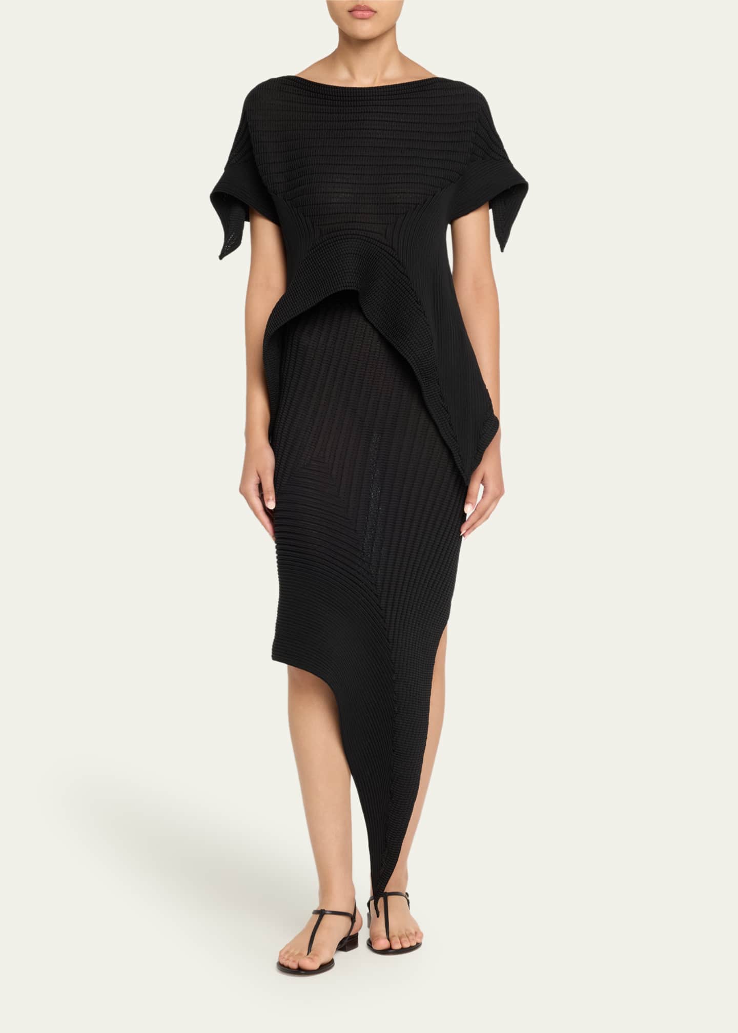 Issey Miyake Subdued Twisted Asymmetric Skirt Image 2 of 5
