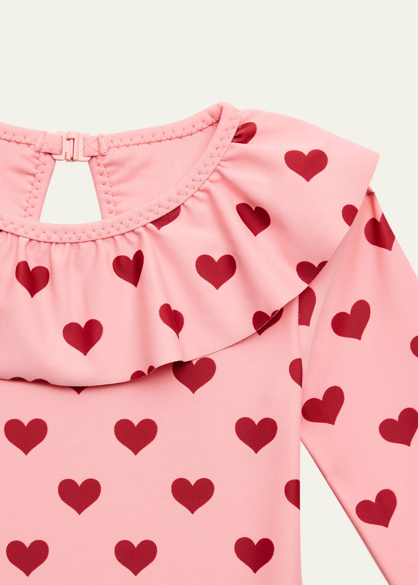 Konges Slojd Girl's Manuca Heart Long-Sleeve One-Piece Swimsuit, Size 9M-6 Image 3 of 3