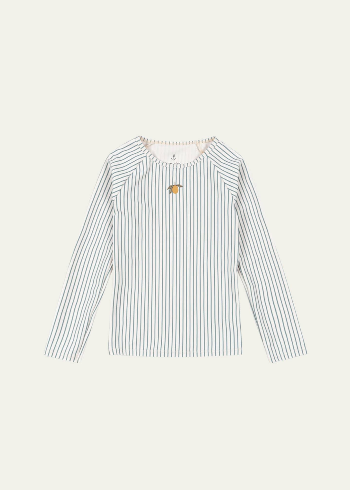 Konges Slojd Girl's Striped Rashguard Top, Size 12M-6 Image 1 of 3