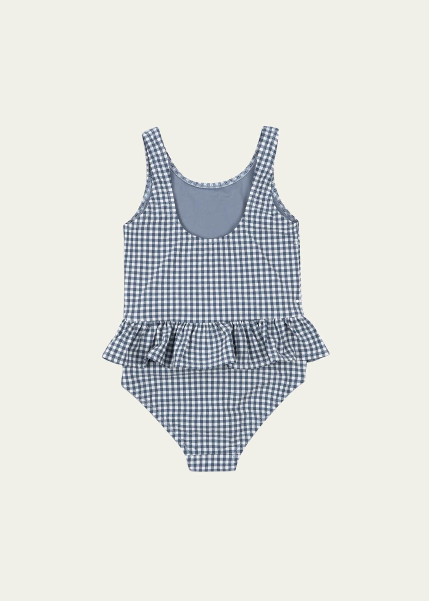 Konges Slojd Girl's Soline Gingham-Print Swimsuit, Size 9M-6 Image 2 of 3