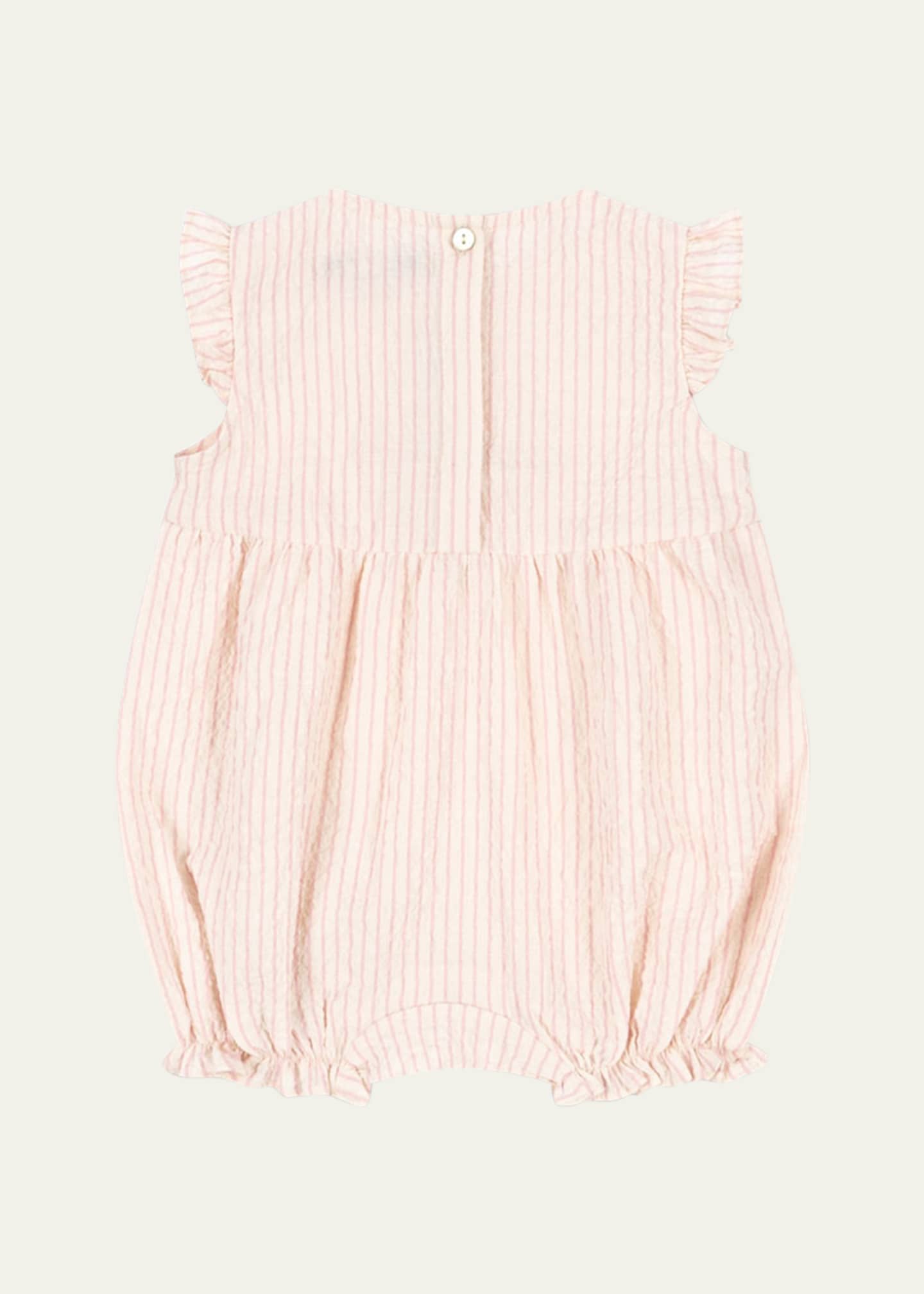 Konges Slojd Girl's Striped Ellie Bubble Romper, Size 3M-18M Image 2 of 3