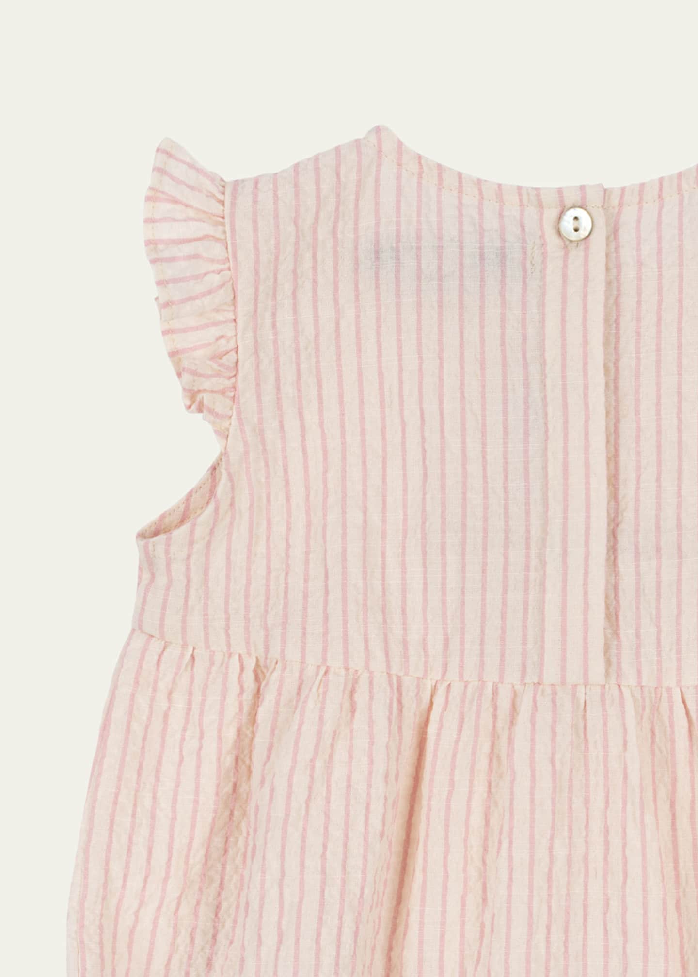 Konges Slojd Girl's Striped Ellie Bubble Romper, Size 3M-18M Image 3 of 3