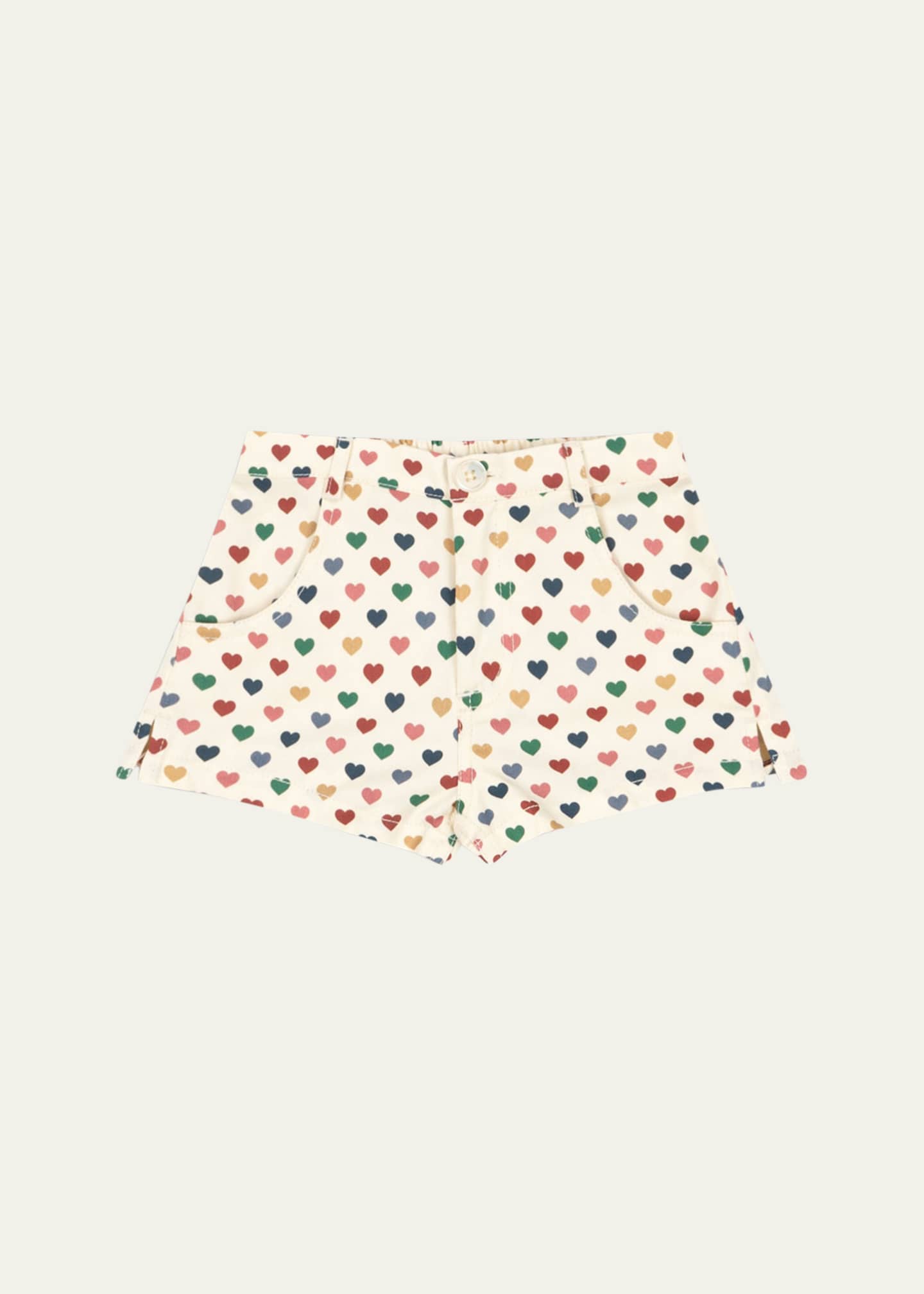 Konges Slojd Girl's Frankie Multicolor Heart-Print Shorts, Size 4-10 Image 1 of 3