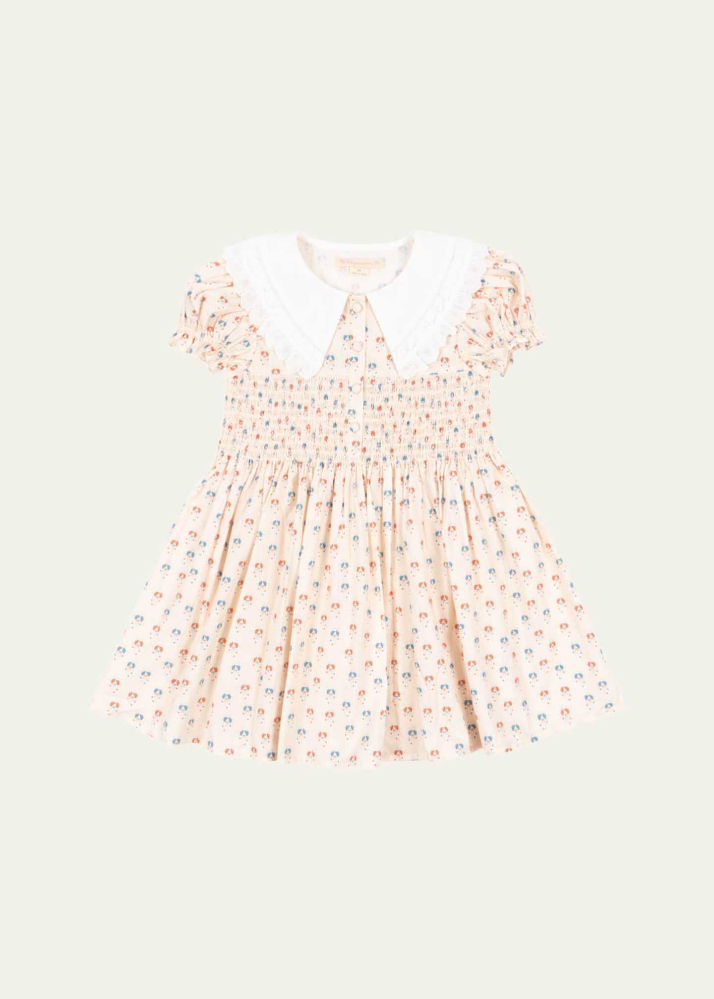 Konges Slojd Girl's Midsummer Smocked Floral-Print Dress, Size 2-10 Image 1 of 3