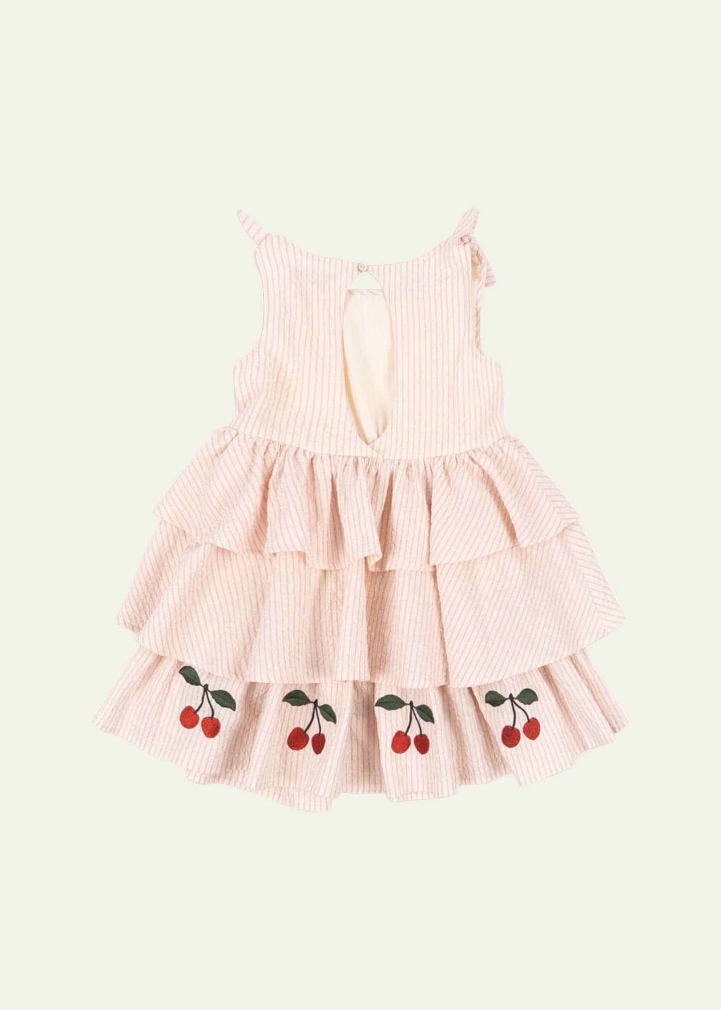 Konges Slojd Girl's Ellie Cherry Embroidered Layered Dress, Size 2-10 Image 2 of 3