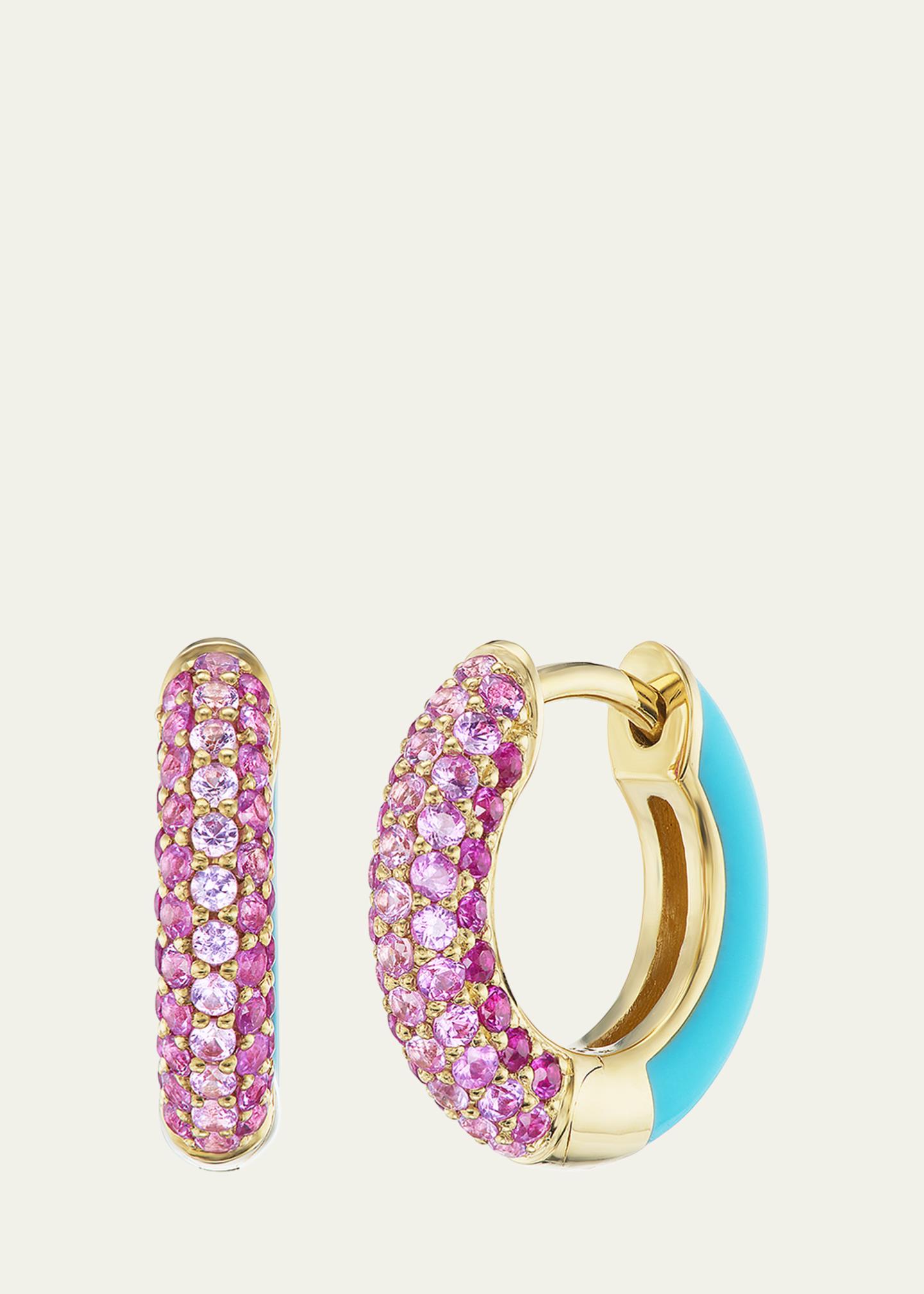 Emily P. Wheeler 18K Yellow Gold Baby Duo Hoop Earrings with Sapphires ...