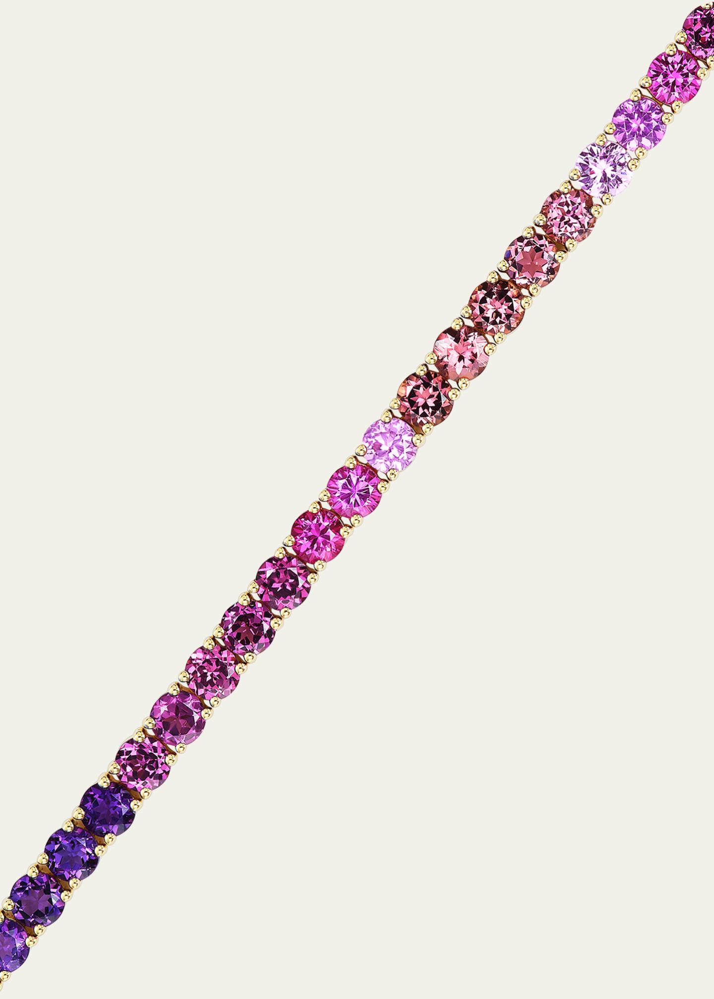 Emily P. Wheeler 18K Yellow Gold Tennis Bracelet with Multi Gemstones ...