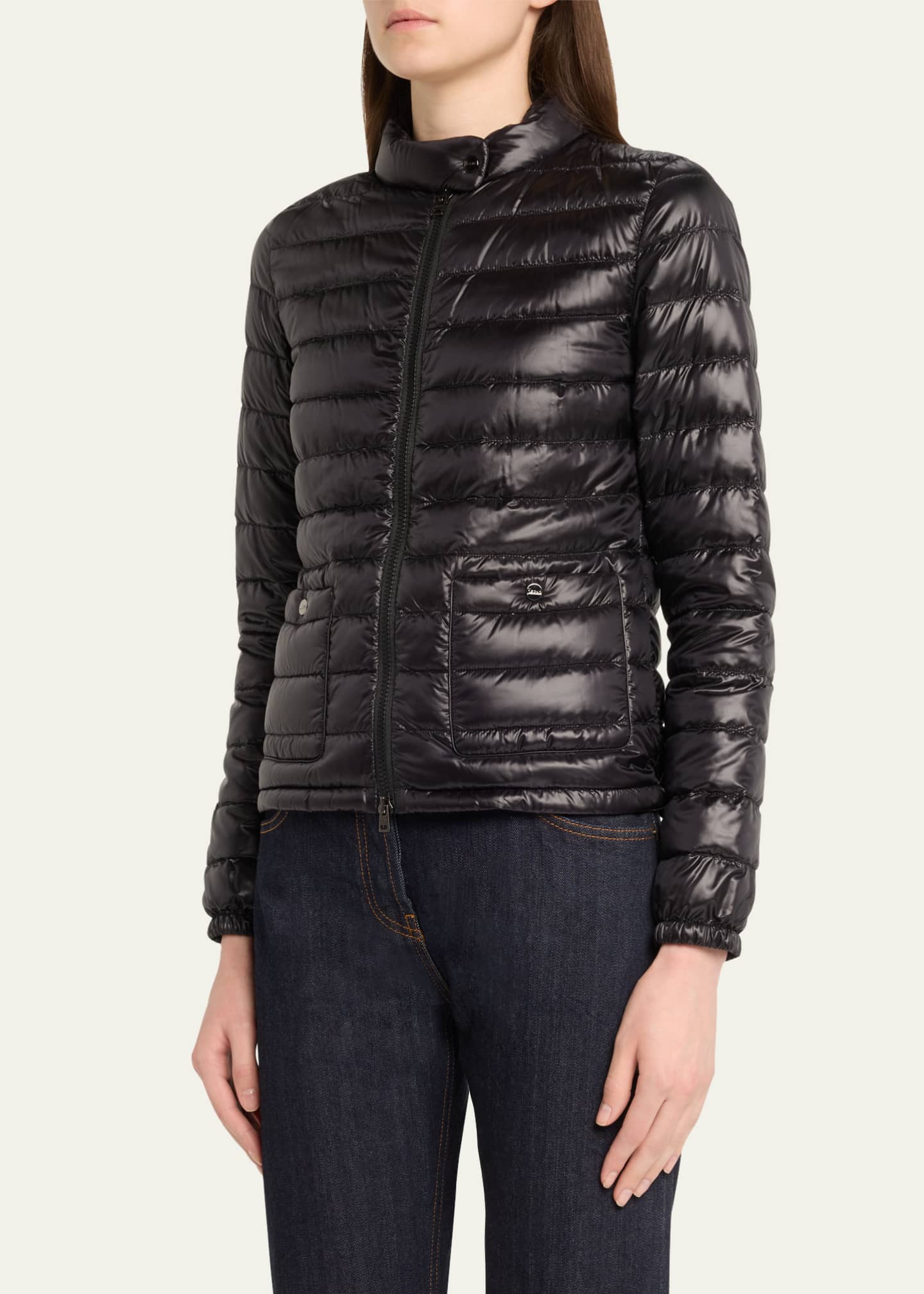 Herno Shiny Nylon Short Down Jacket Image 4 of 5