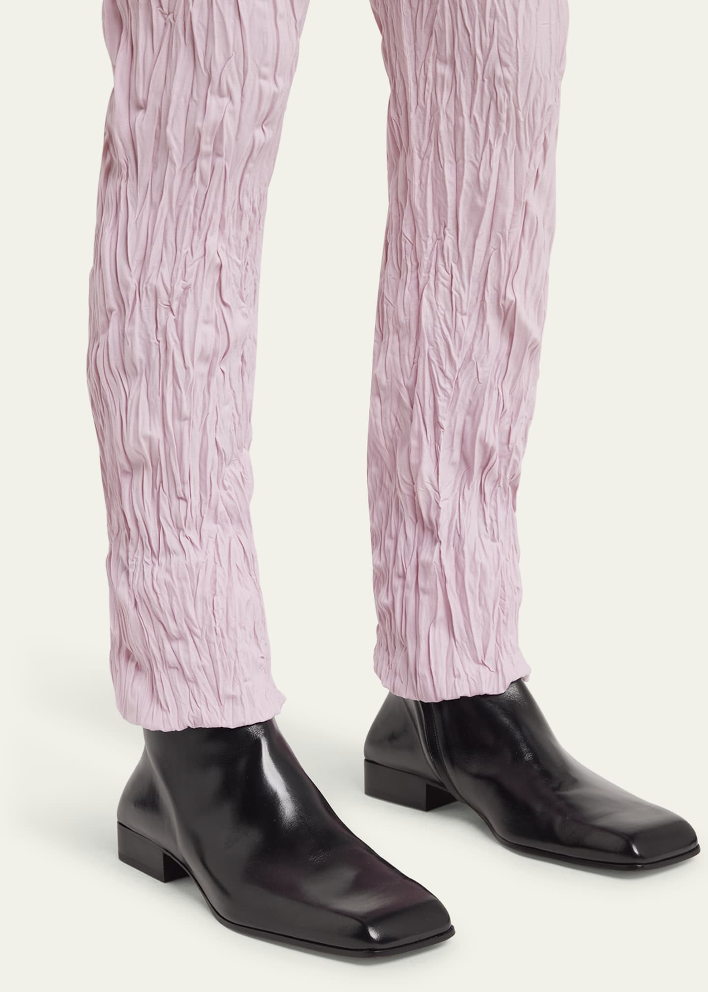 Bottega Veneta Men's Jim Zip Leather Ankle Boots Image 2 of 6
