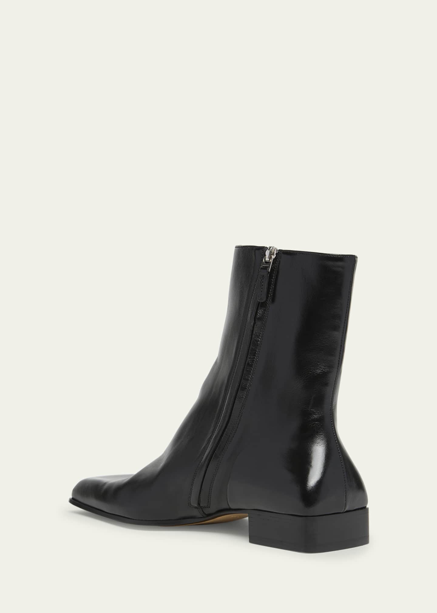Bottega Veneta Men's Jim Zip Leather Ankle Boots Image 4 of 6