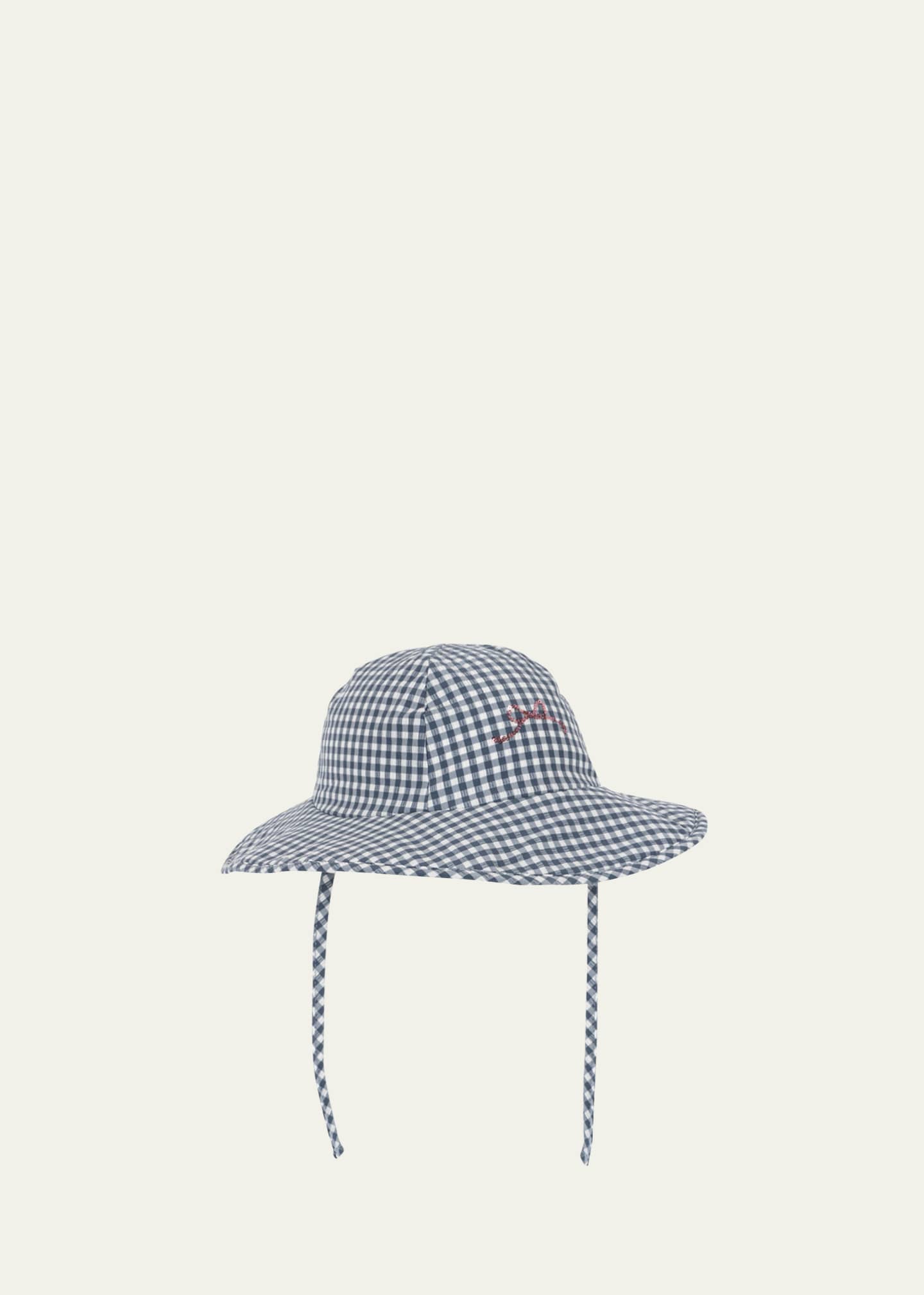 Konges Slojd Solina Gingham-Print Swim Hat, Size 6M-8 Image 2 of 2