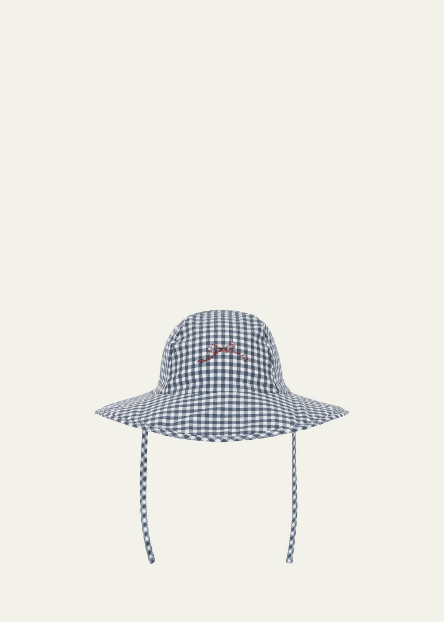 Konges Slojd Solina Gingham-Print Swim Hat, Size 6M-8 Image 1 of 2