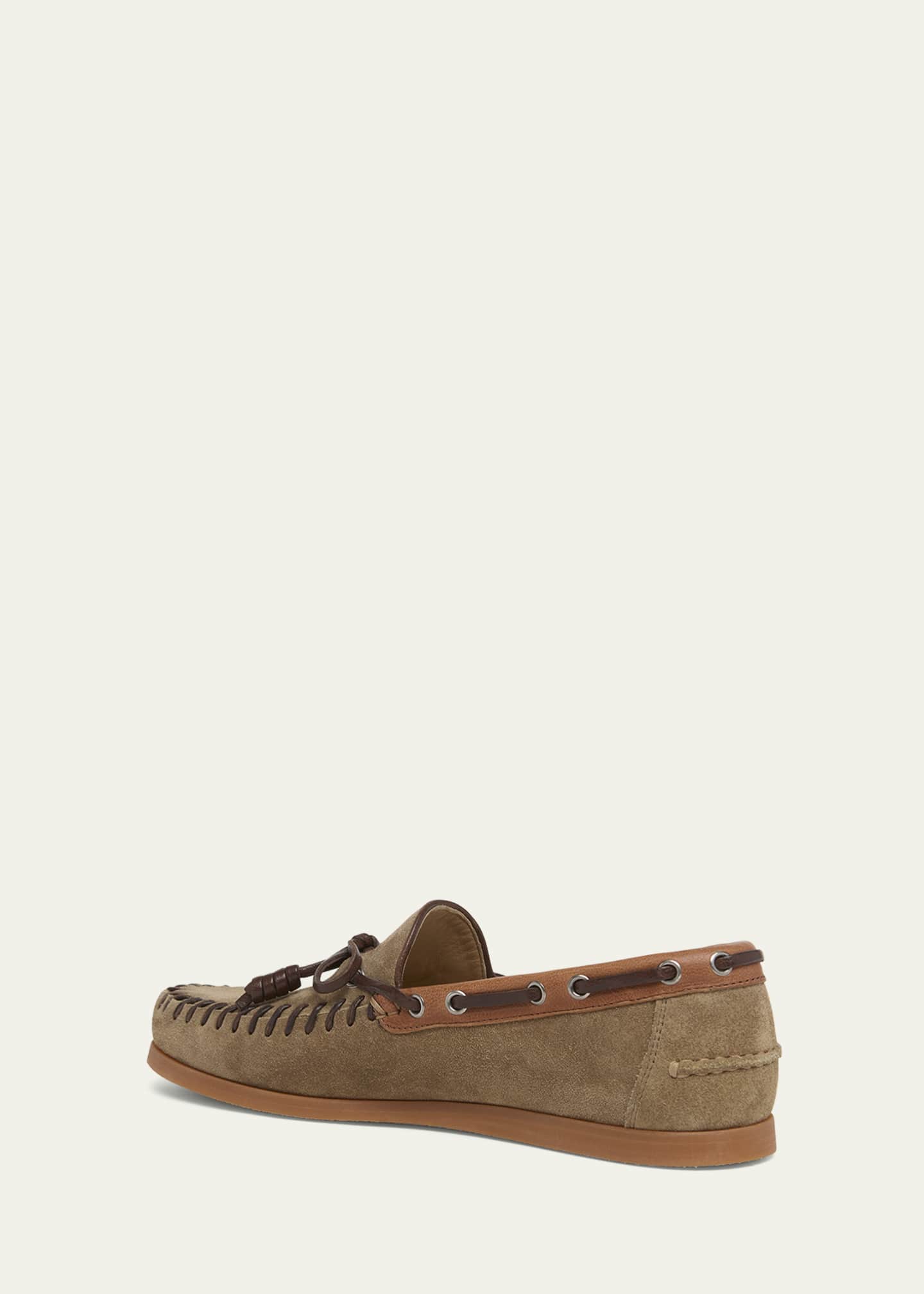 フラットシューズ Valentino Garavani ` Palm Avenue` Boat Shoes Palm Avenue suede boat shoes in beige - Valentino Garavani