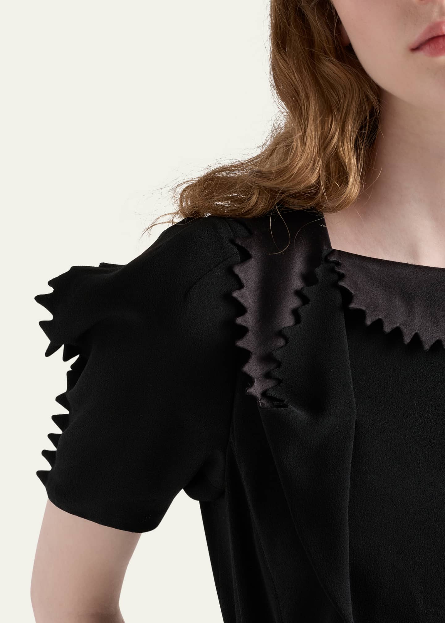 Prada Puffy-Sleeve Cady Crepe Top Image 5 of 5