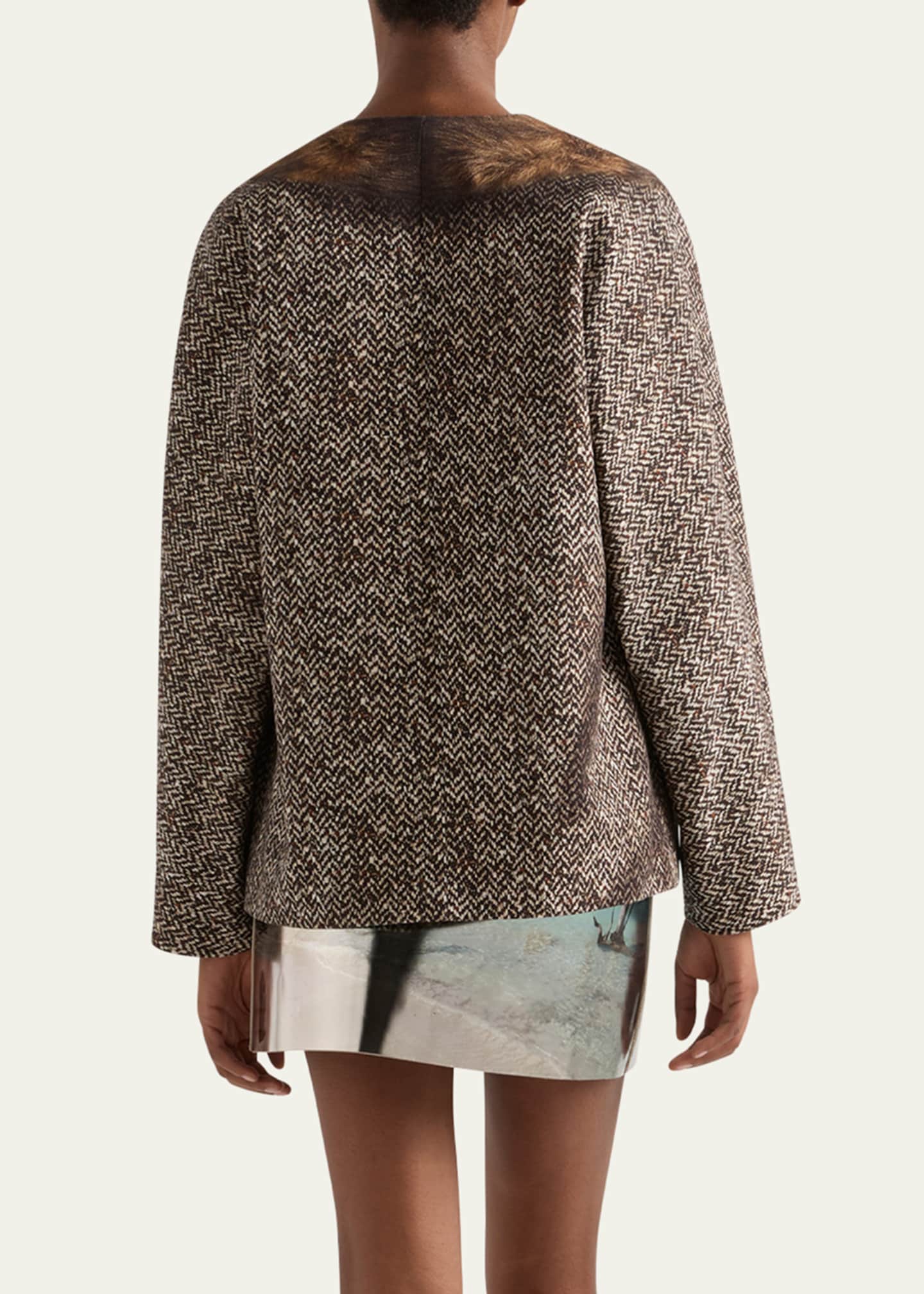 Prada Printed Drill Caban Jacket Image 3 of 4
