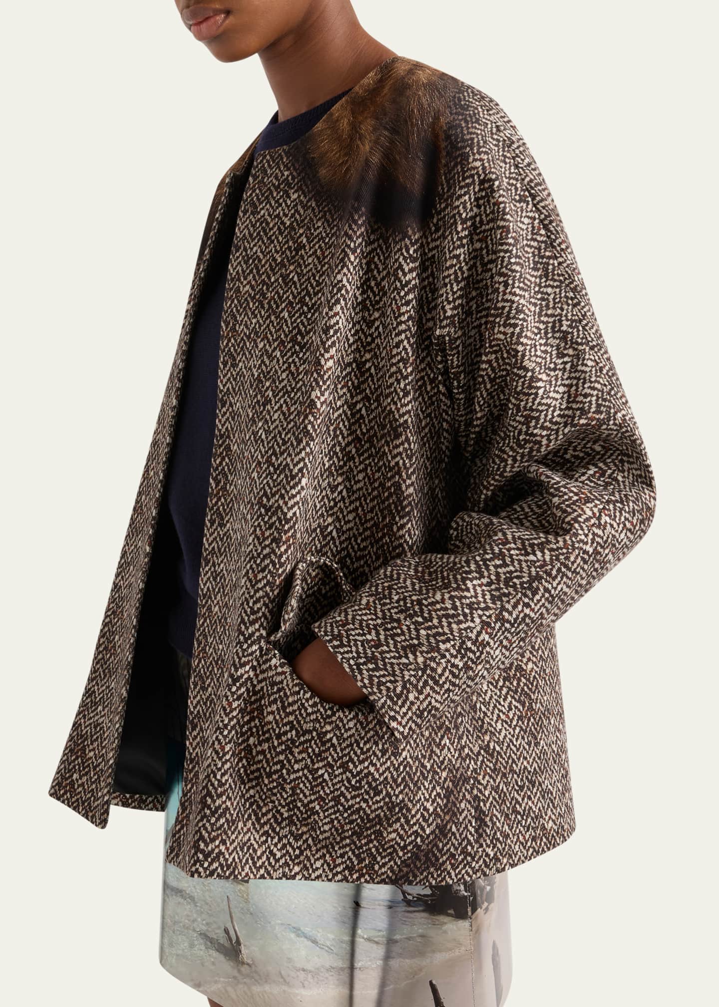 Prada Printed Drill Caban Jacket Image 4 of 4