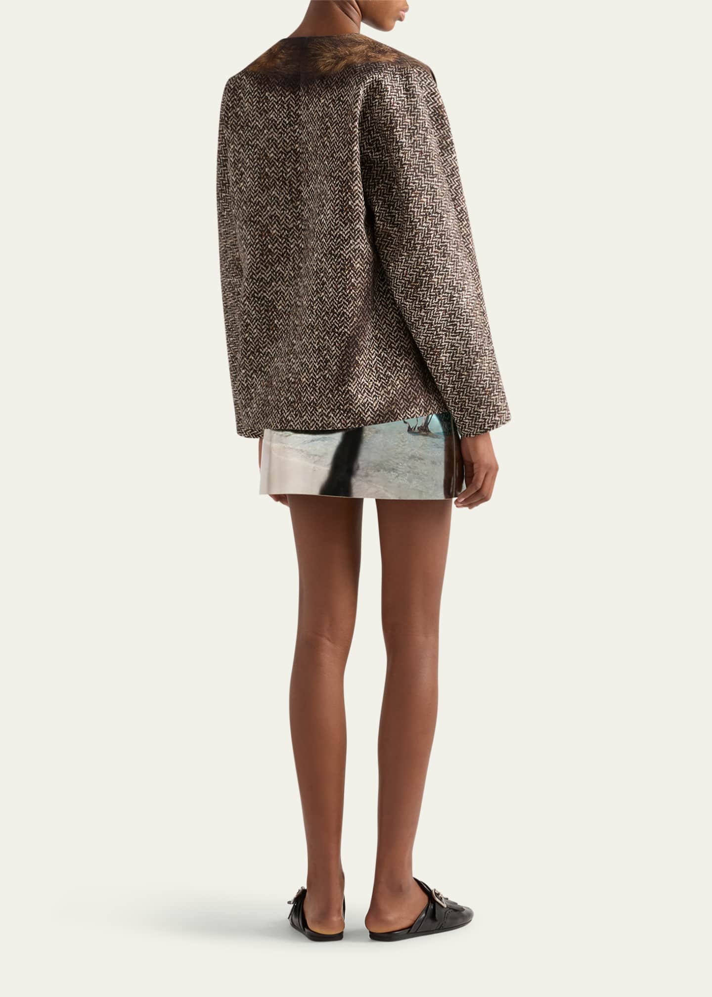 Prada Shiny Printed Leather Mini Skirt Image 3 of 4