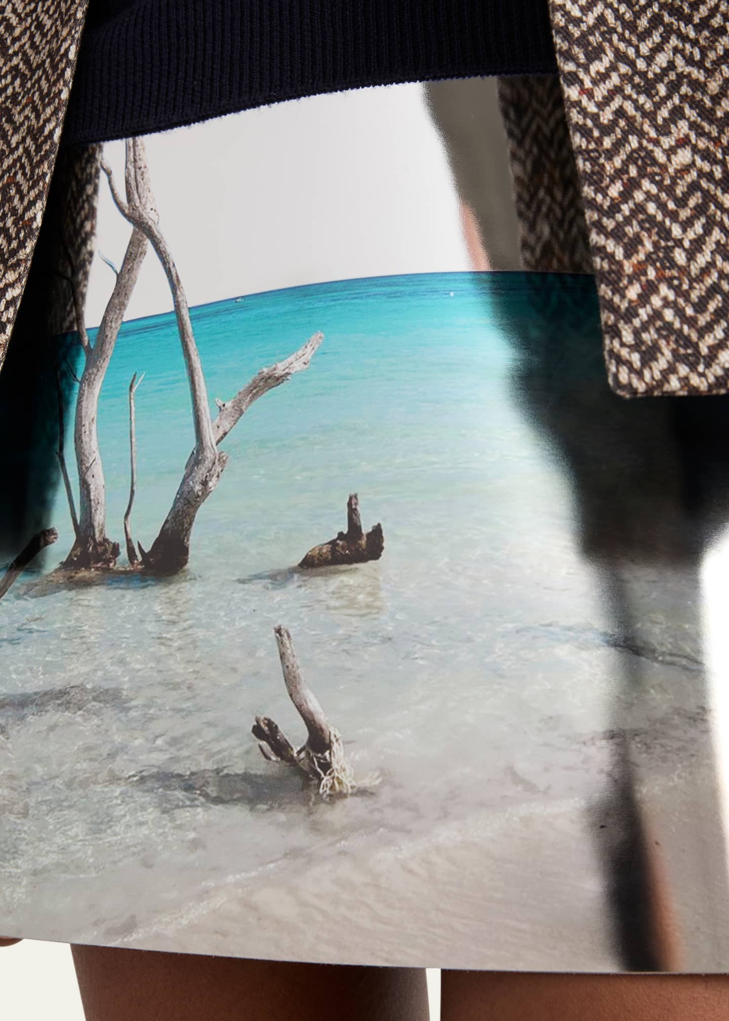 Prada Shiny Printed Leather Mini Skirt Image 4 of 4