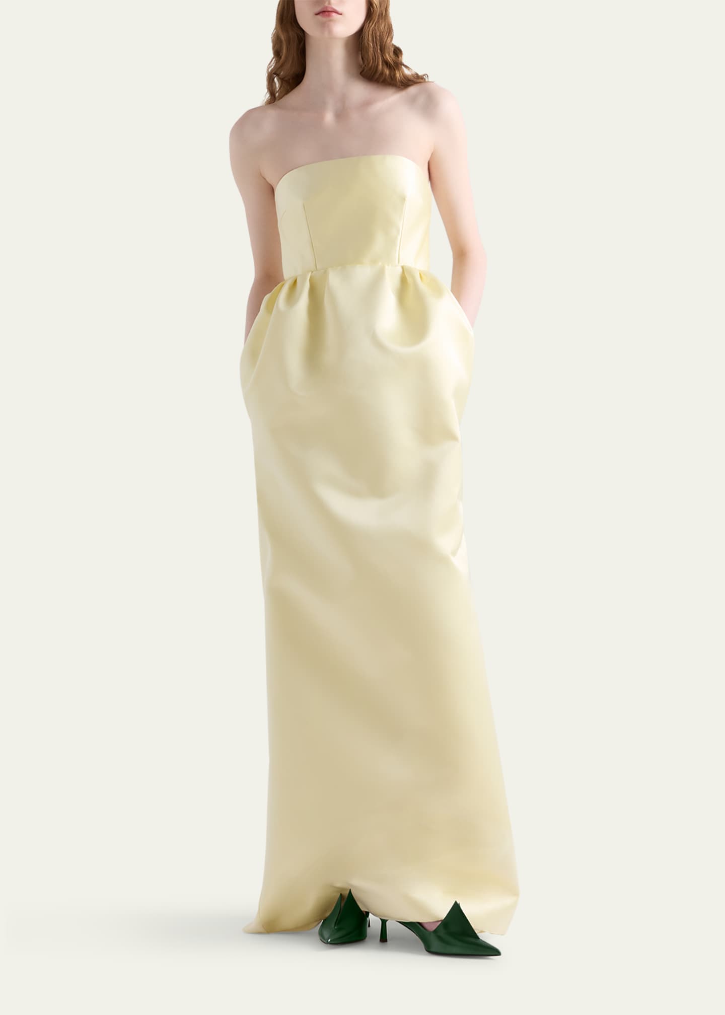 Prada Long Double Satin Dress Image 2 of 4