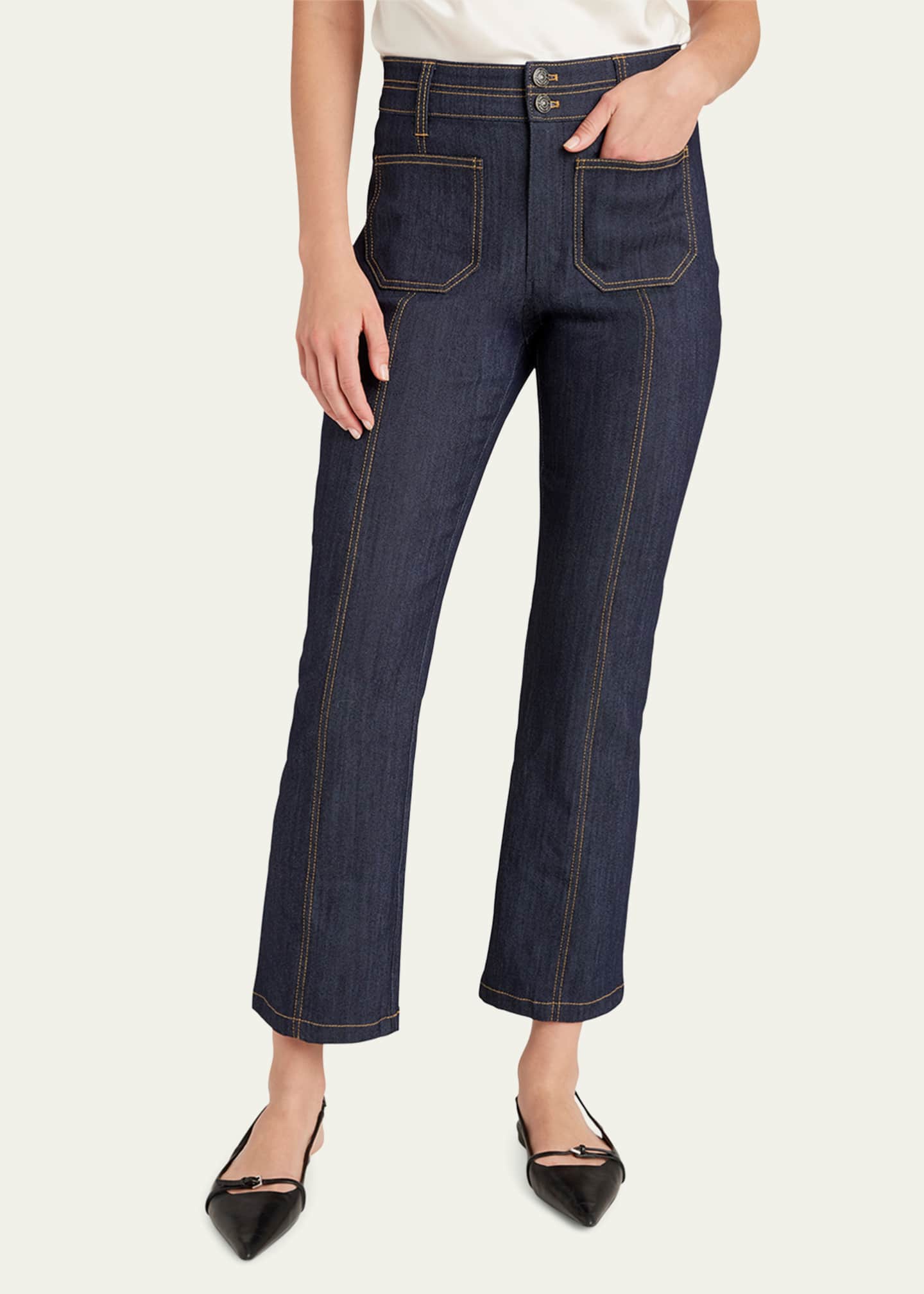 Cinq a Sept Dorothea Denim Patch Pocket Pants Image 3 of 3