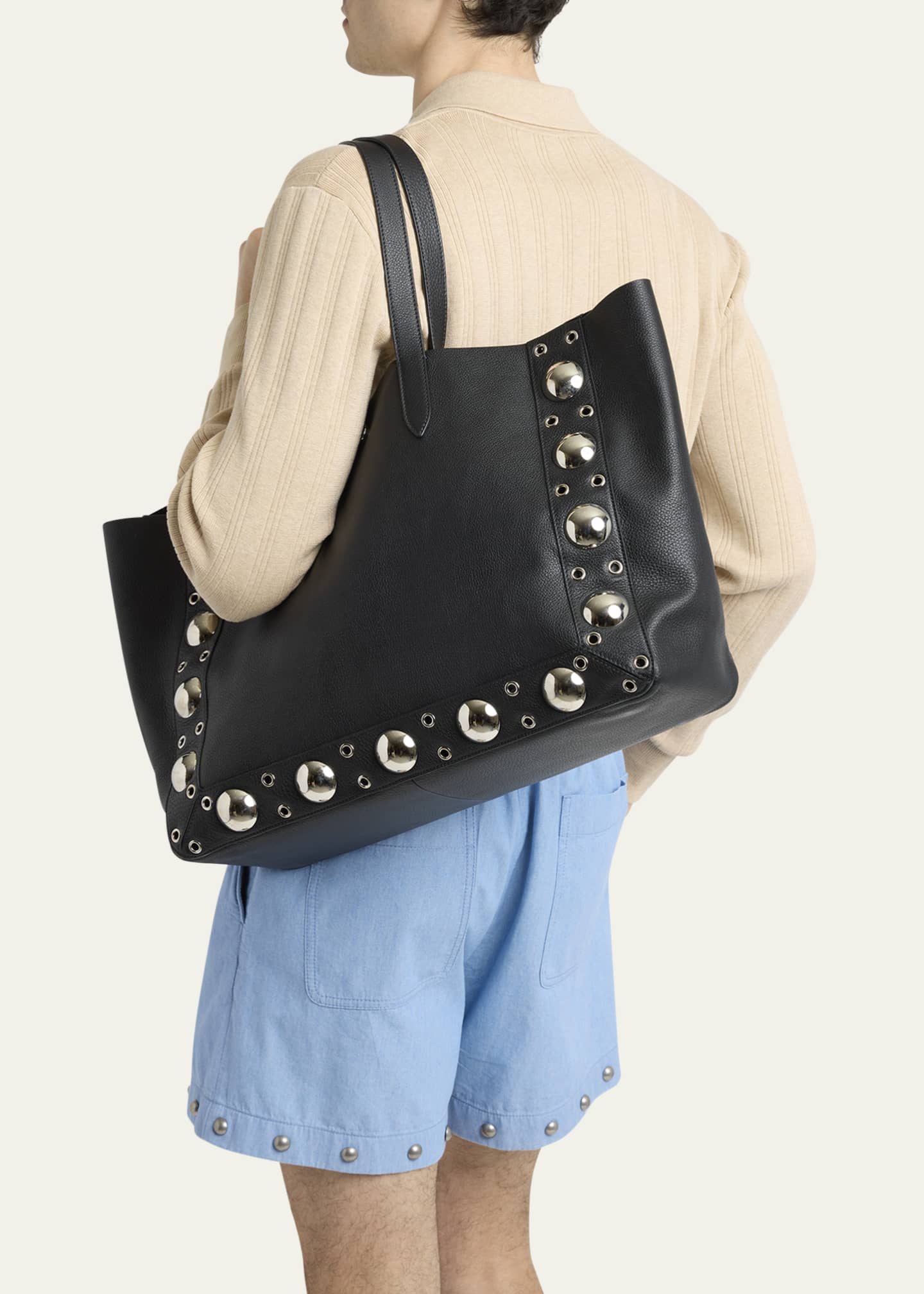 Valentino Garavani Men's Nellcote Large Studded Leather Tote Bag - Bergdorf  Goodman