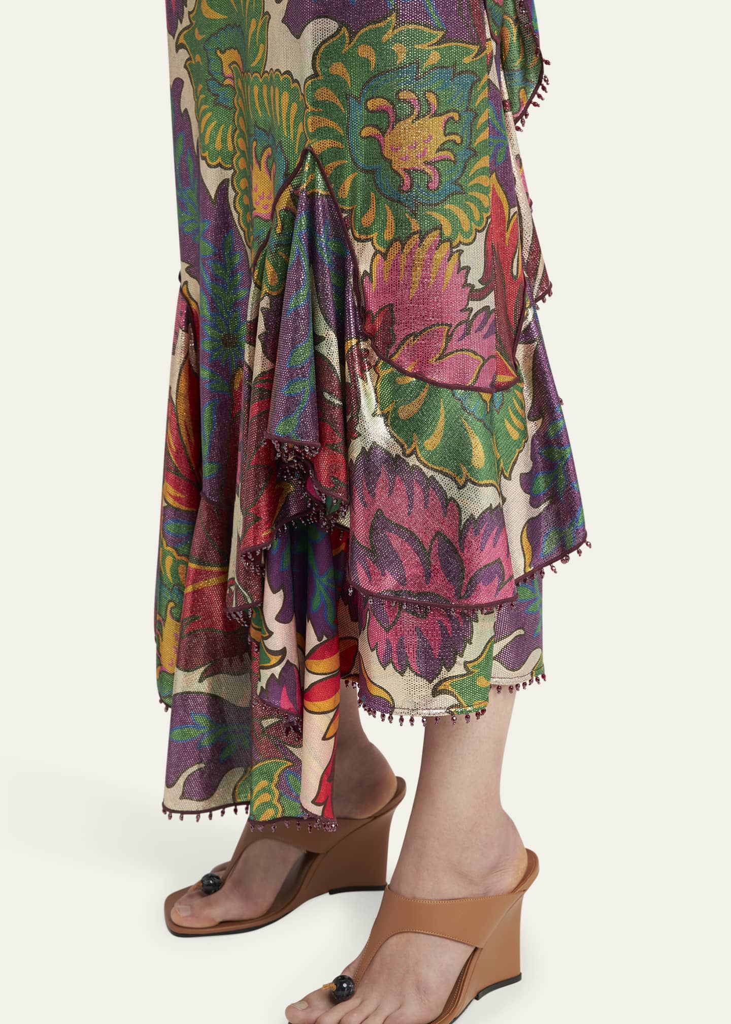 Etro Metallic Printed Sleeveless Maxi Dress Image 5 of 5