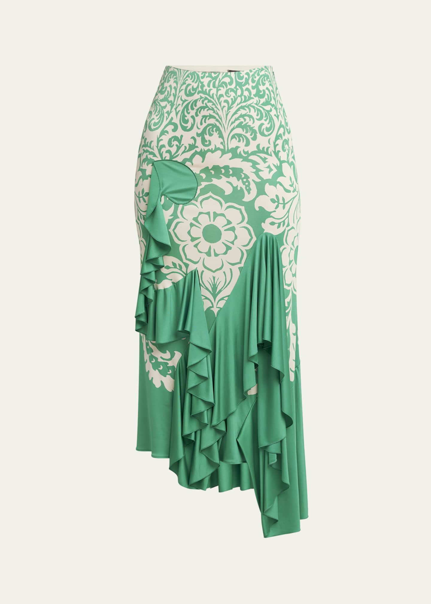 Etro Printed Draped Ruffle Maxi Skirt Image 1 of 5