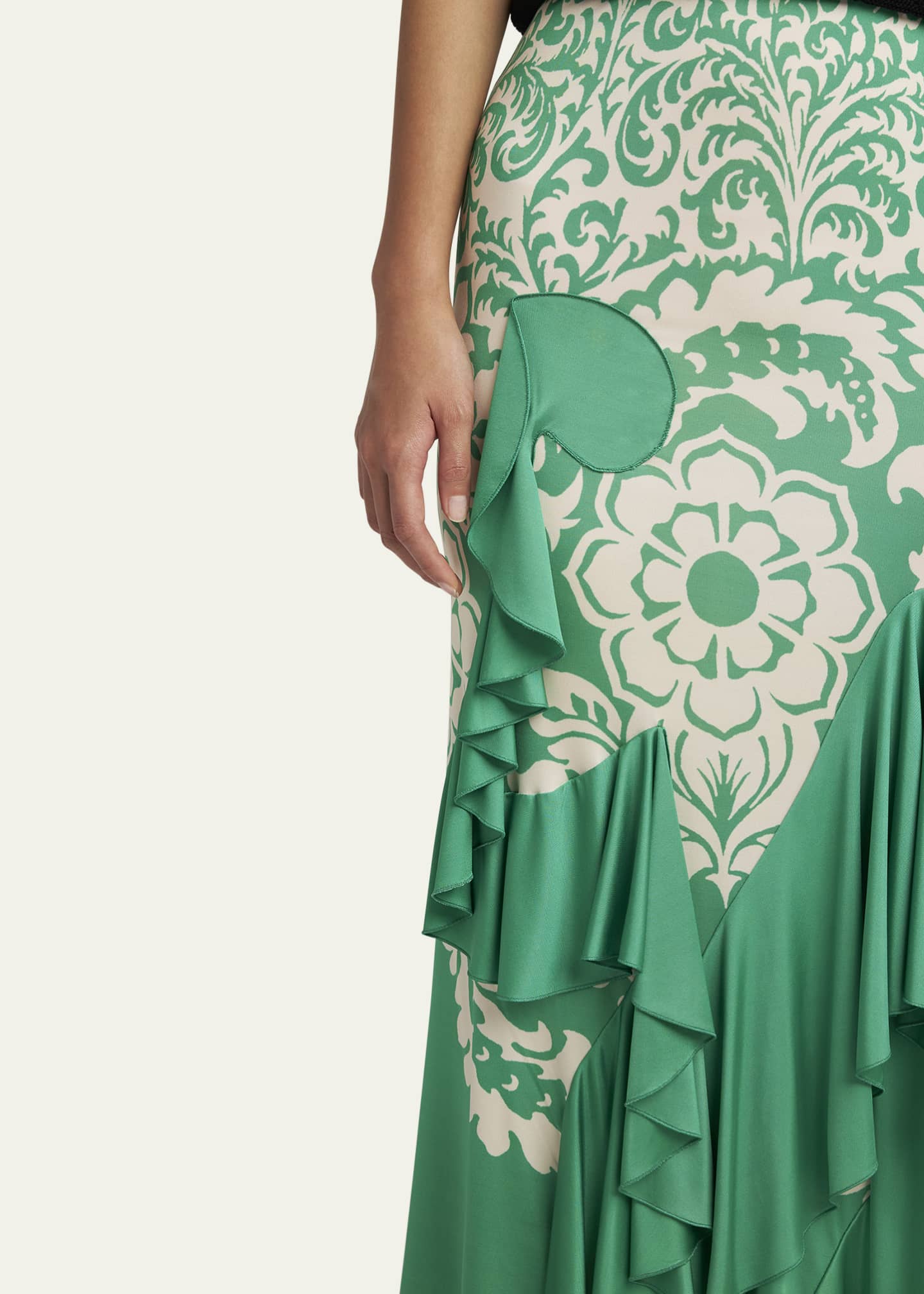 Etro Printed Draped Ruffle Maxi Skirt Image 5 of 5