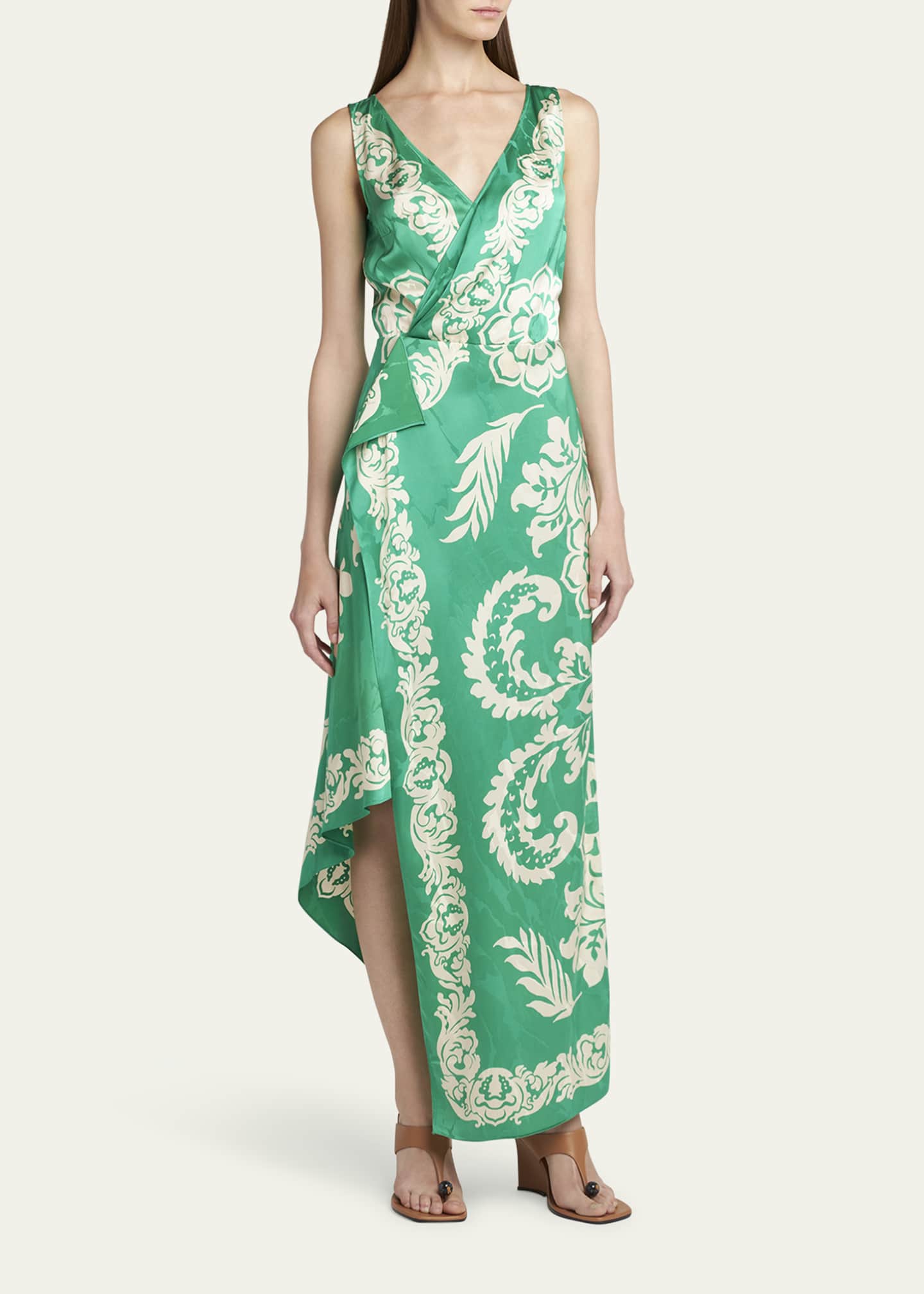 Etro Wrap Draped Sleeveless Maxi Dress Image 2 of 5
