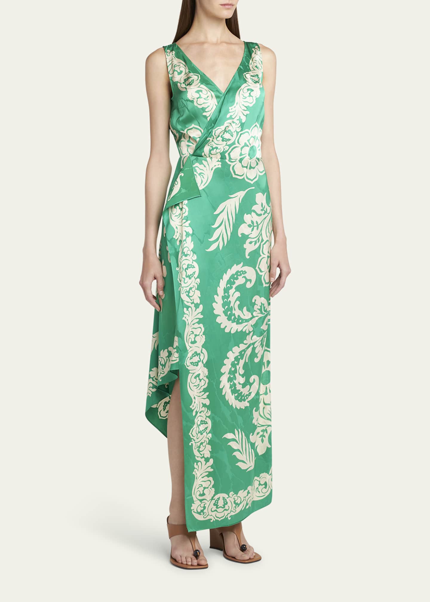 Etro Wrap Draped Sleeveless Maxi Dress Image 4 of 5