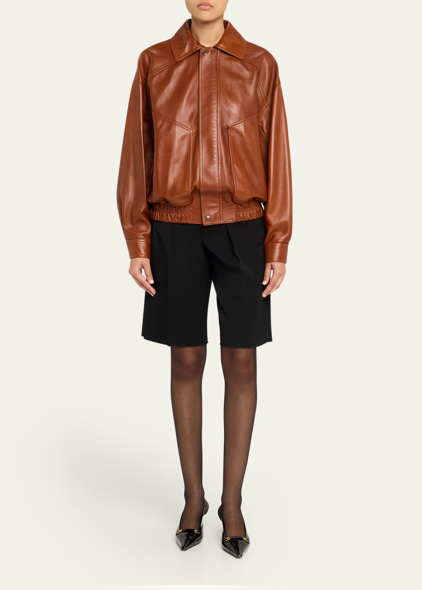 Saint Laurent Oversized Leather Jacket Image 2 of 5