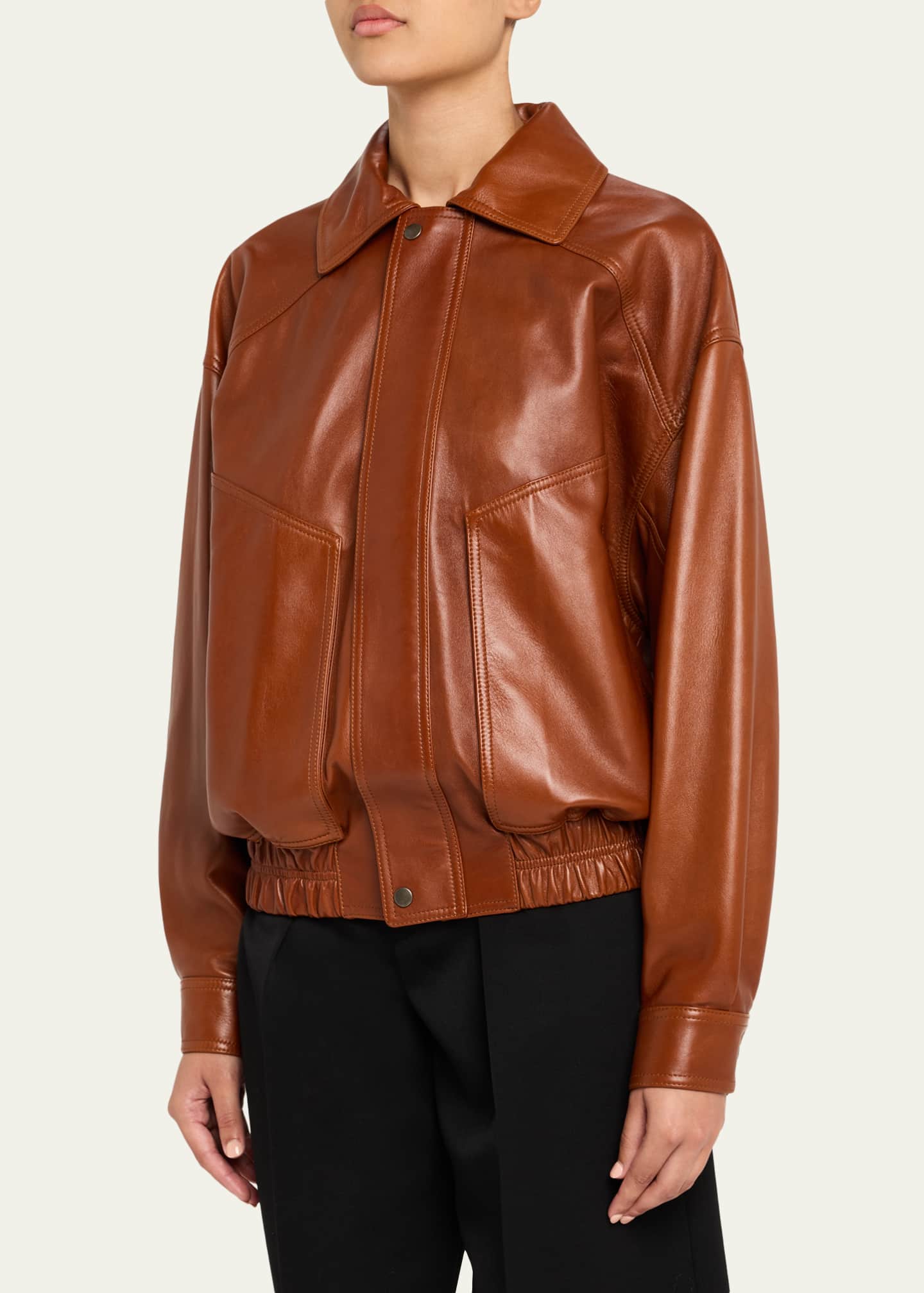 Saint Laurent Oversized Leather Jacket Image 4 of 5