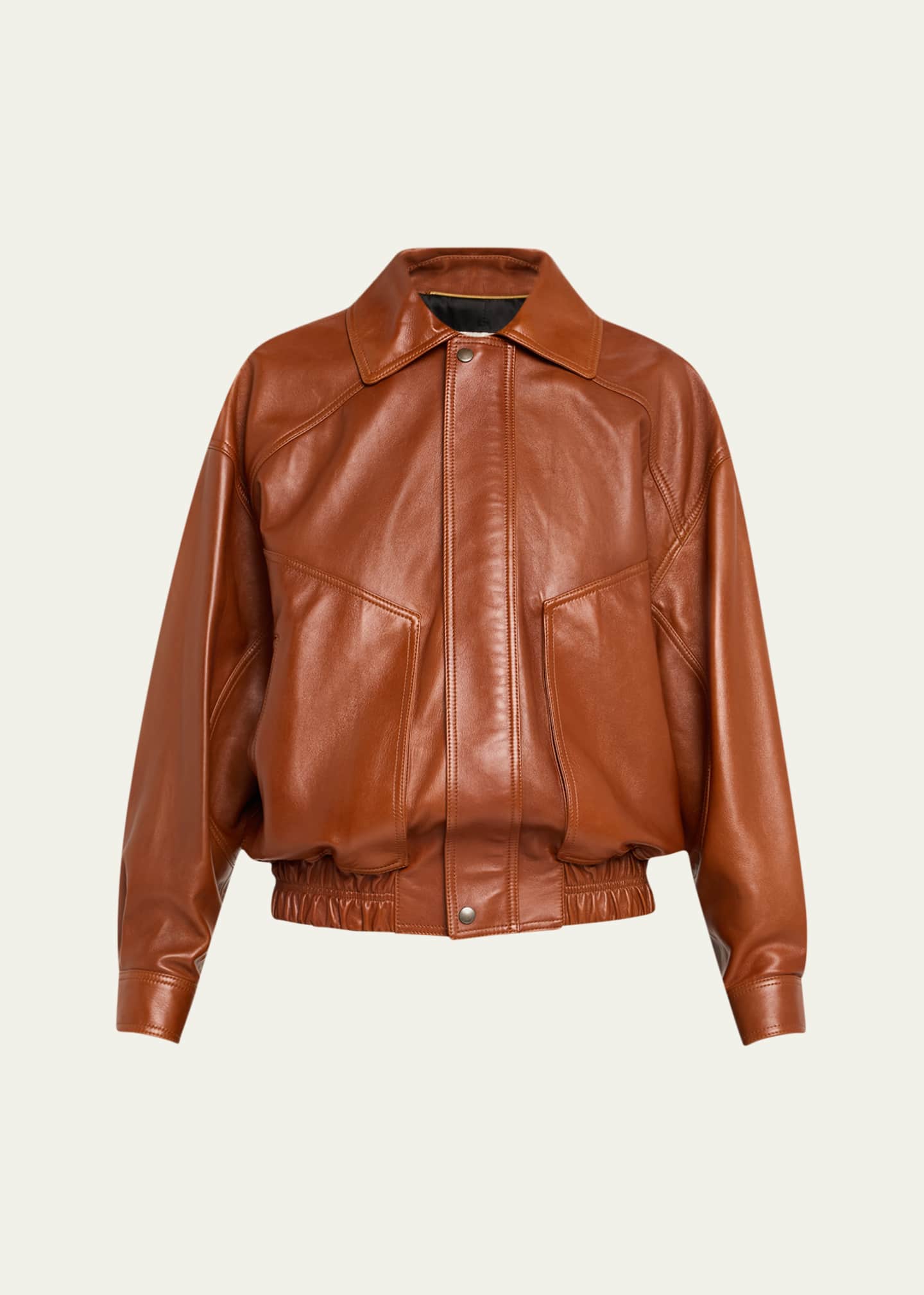 Saint Laurent Oversized Leather Jacket Image 1 of 5