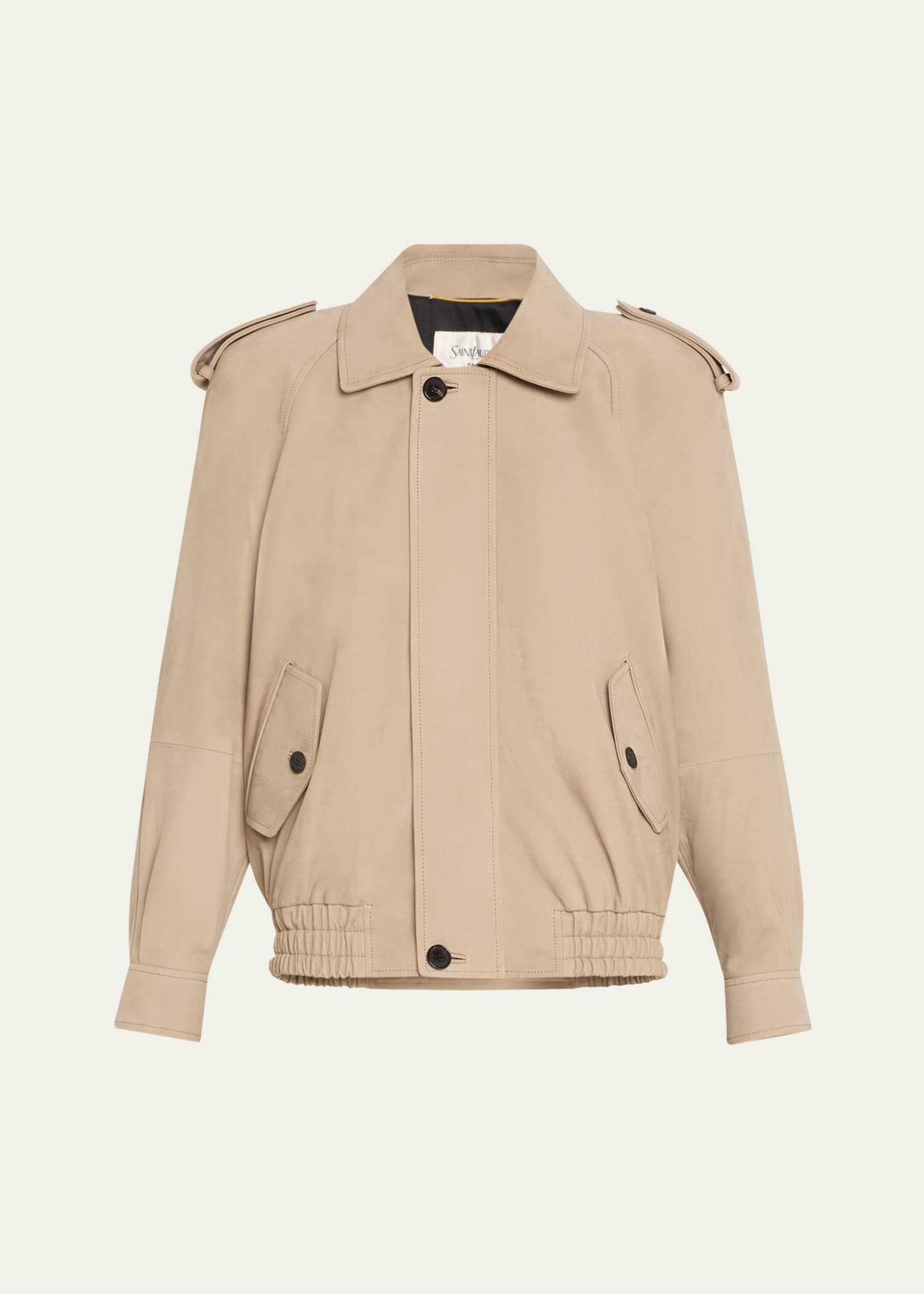 Saint Laurent Oversized Suede Moto Jacket Image 1 of 5