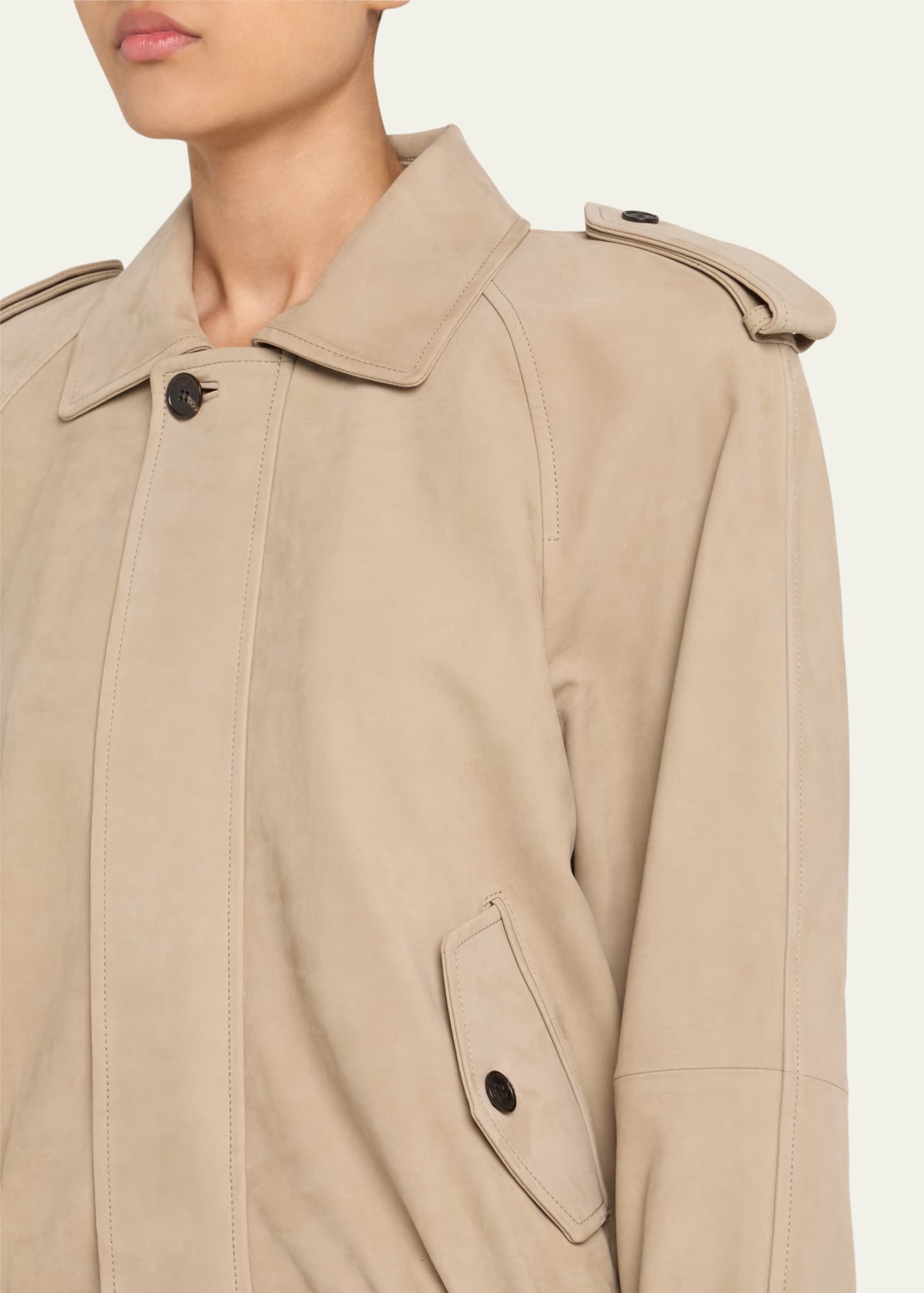 Saint Laurent Oversized Suede Moto Jacket Image 5 of 5