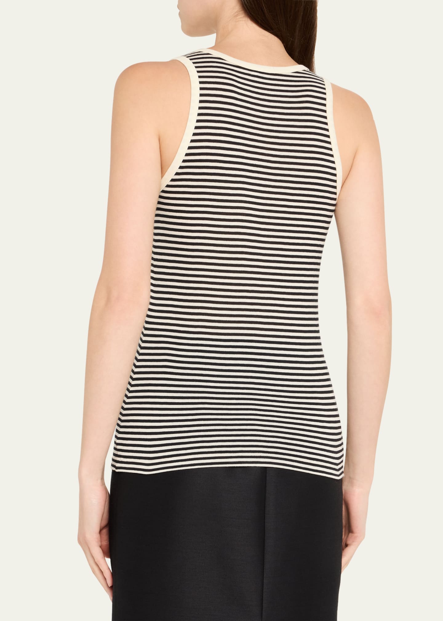 Saint Laurent YSL Logo Striped Tank Top Image 3 of 5