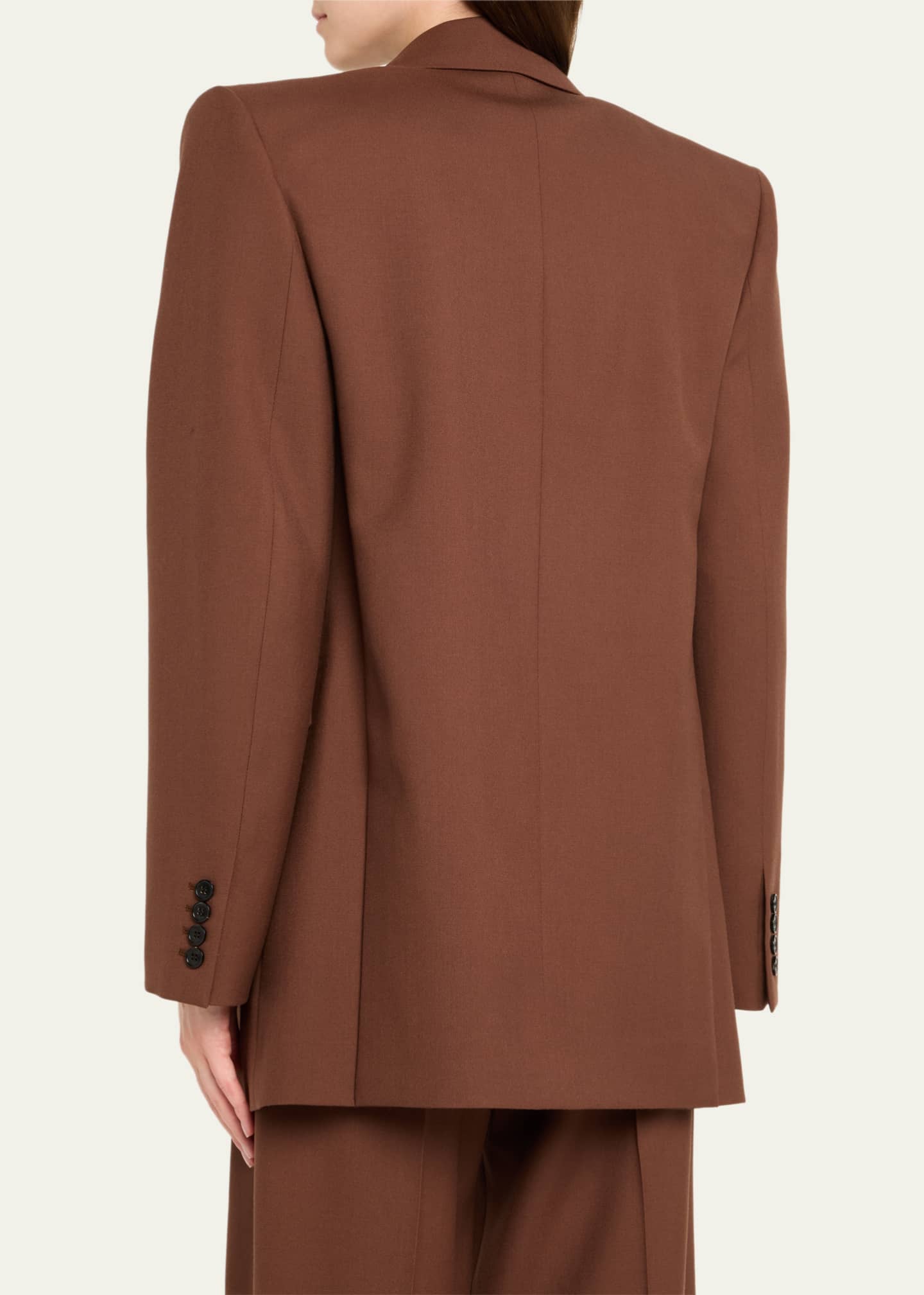 Saint Laurent Double-Breasted Strong-Shoulder Blazer Image 3 of 5