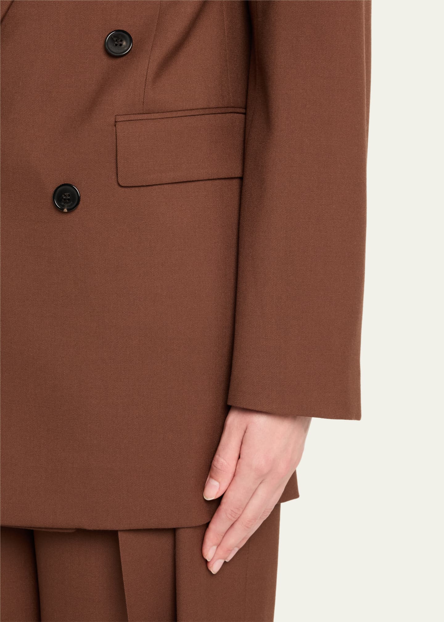 Saint Laurent Double-Breasted Strong-Shoulder Blazer Image 5 of 5