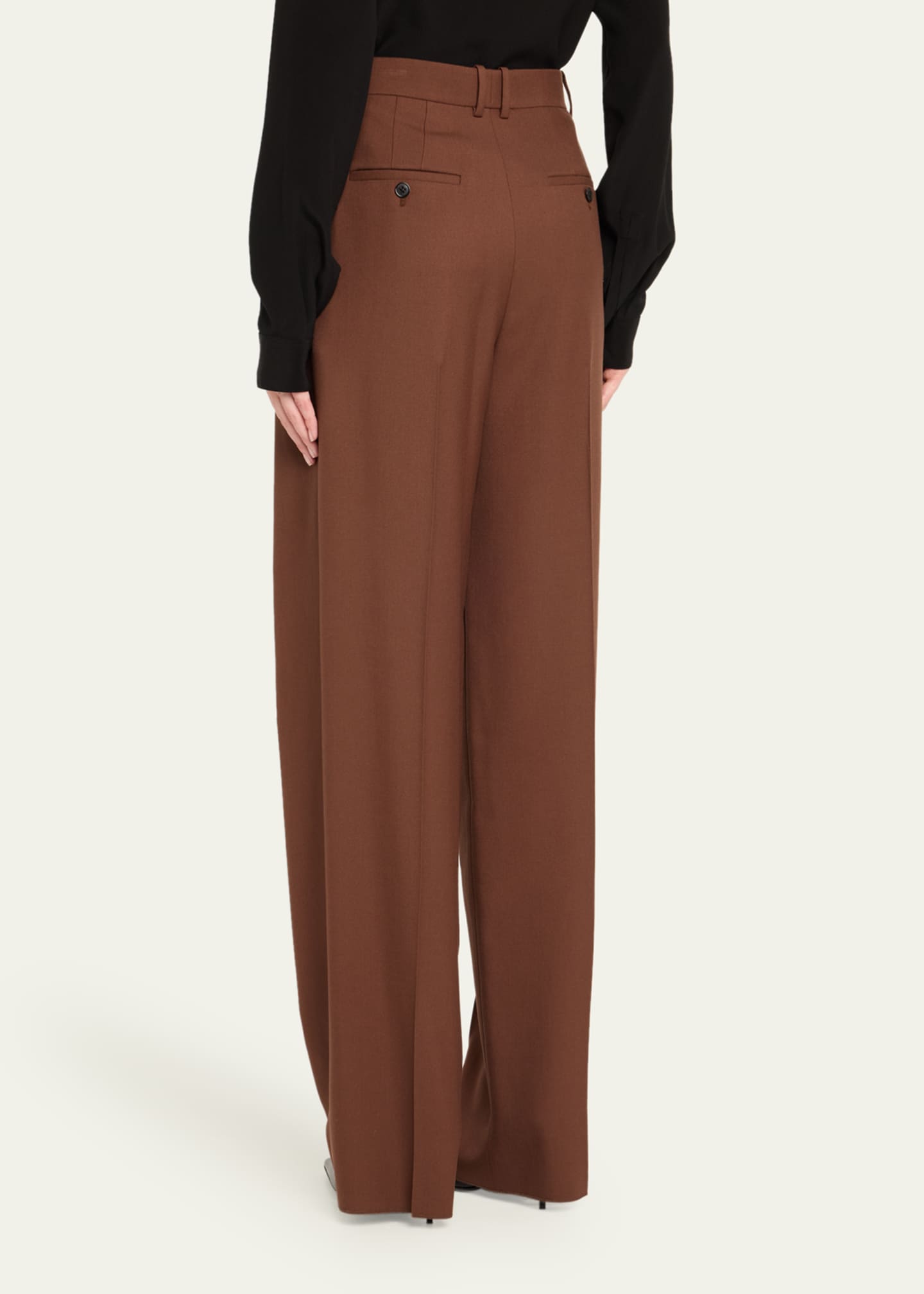 Saint Laurent Double-Pleated Straight-Leg Trousers Image 3 of 5